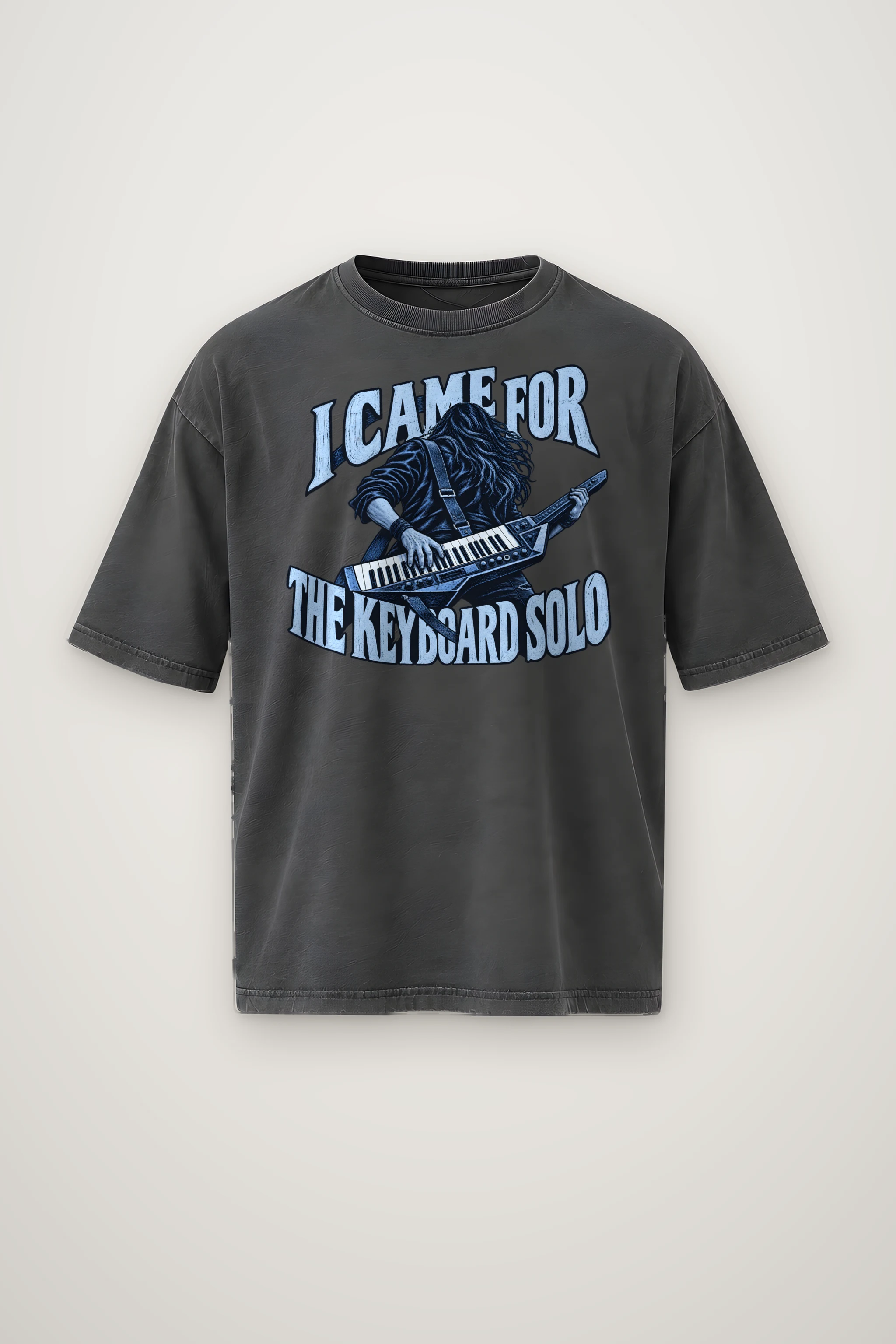 "I Came for the Keyboard Solo" Men's Oversized Heavyweight Crewneck T-Shirt