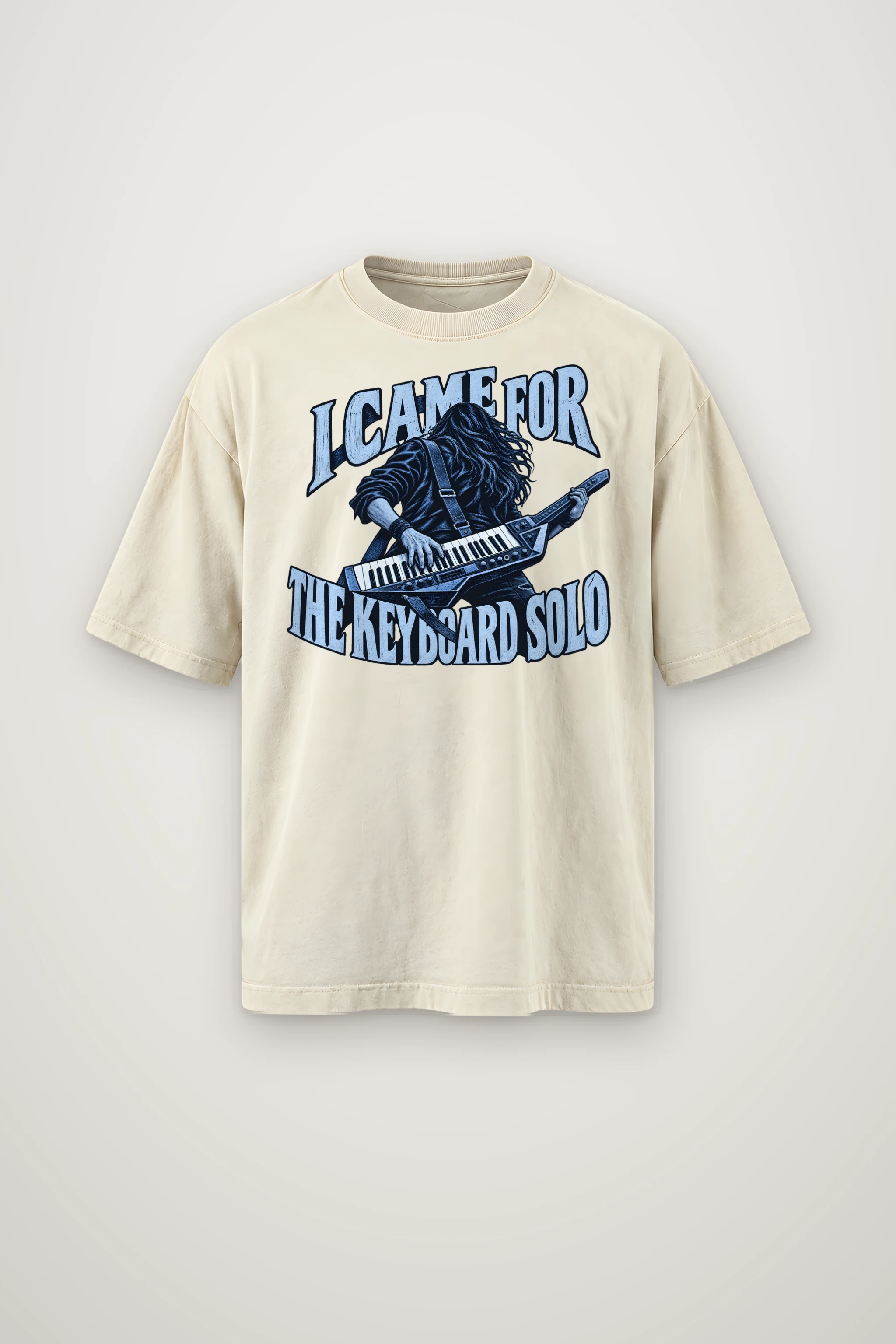 "I Came for the Keyboard Solo" Men's Oversized Heavyweight Crewneck T-Shirt