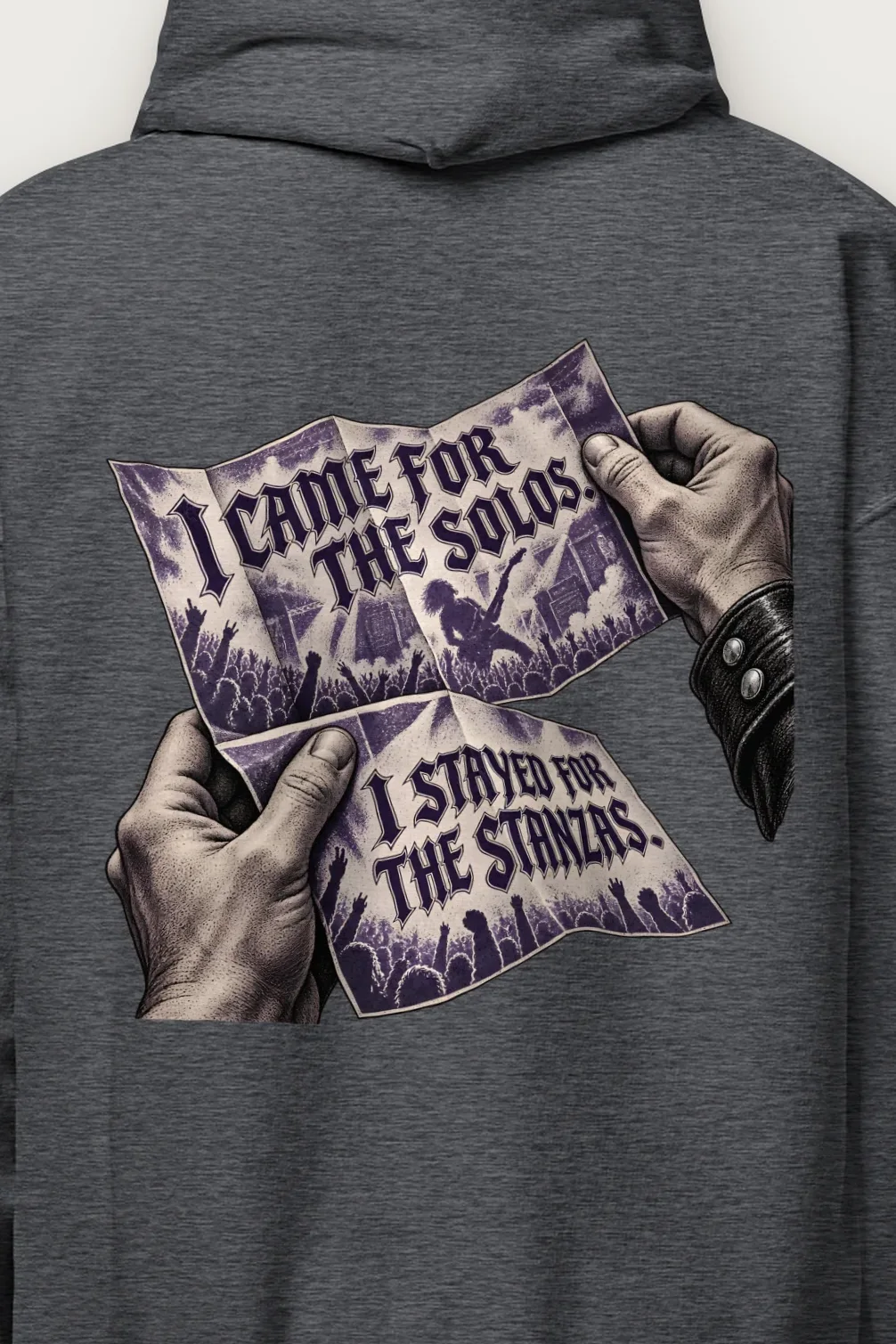 "I Came for the Solos" Heavy Blend Unisex Pullover Hoodie - the graphic up close