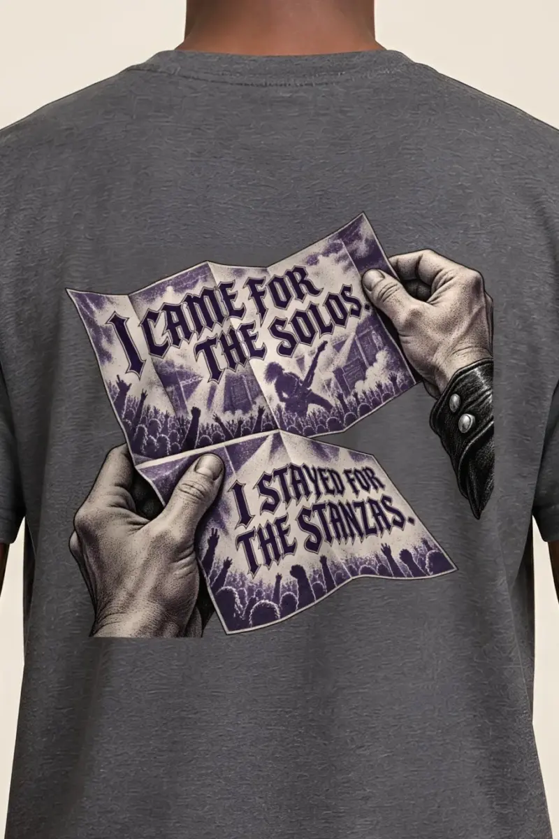 "I Came for the Solos" Heavyweight Unisex Crewneck T-shirt - the graphic up close