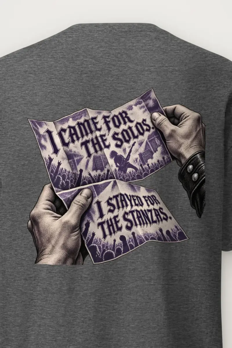 "I Came for the Solos" Heavyweight Unisex Crewneck T-shirt - the graphic up close