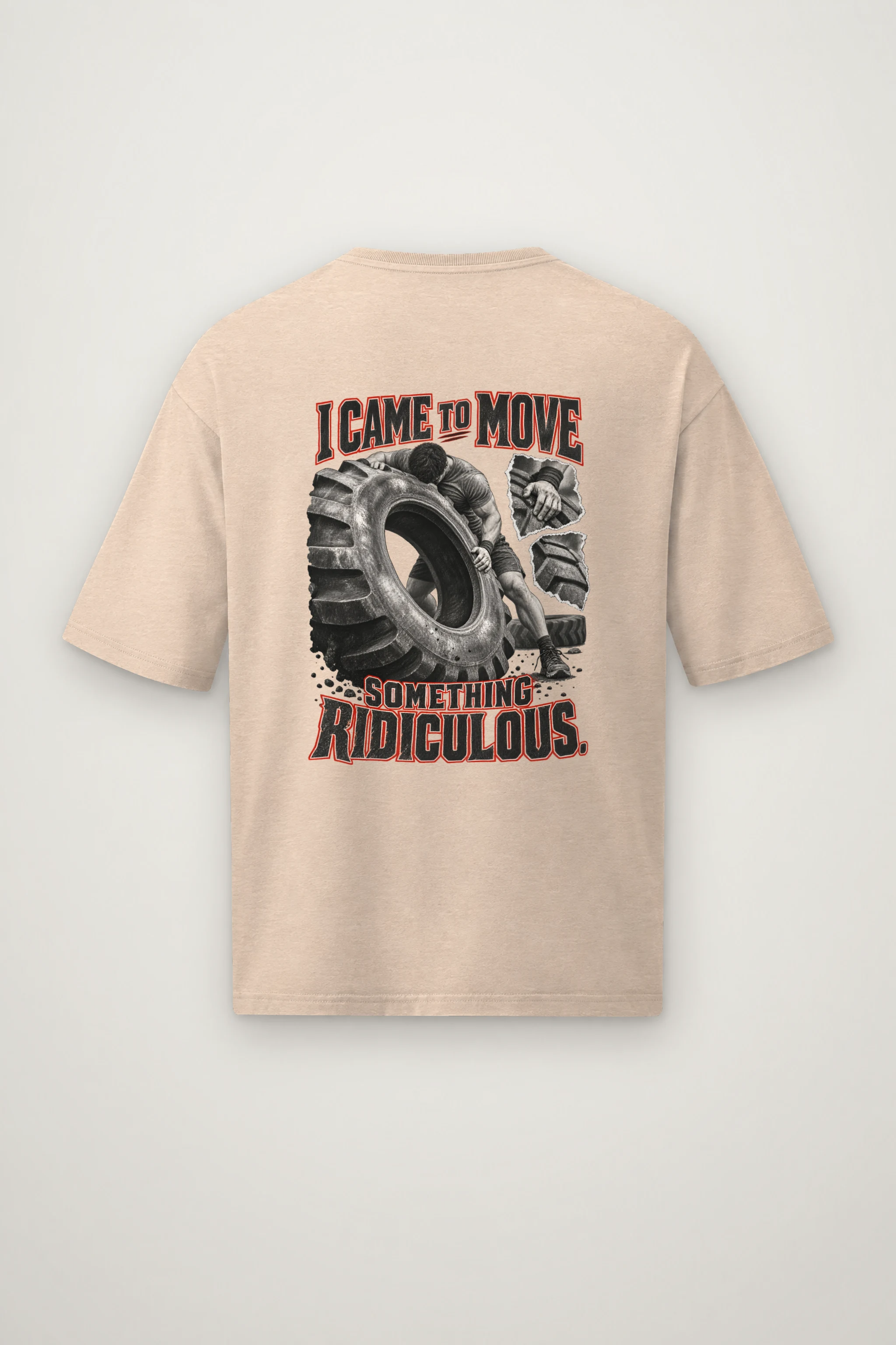 "I Came to Move Something Ridiculous" Men's Oversized Heavyweight Crewneck T-Shirt