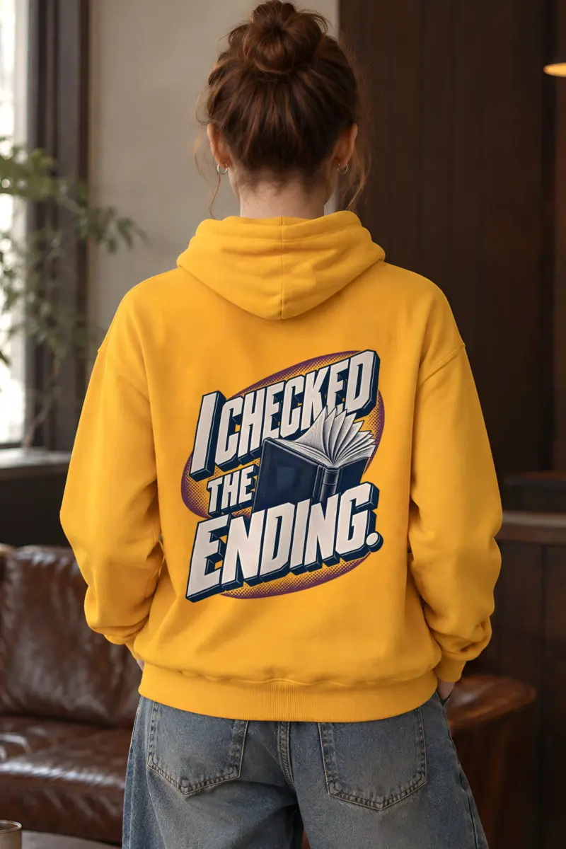 "I Checked The Ending" Heavy Blend Unisex Pullover Hoodie