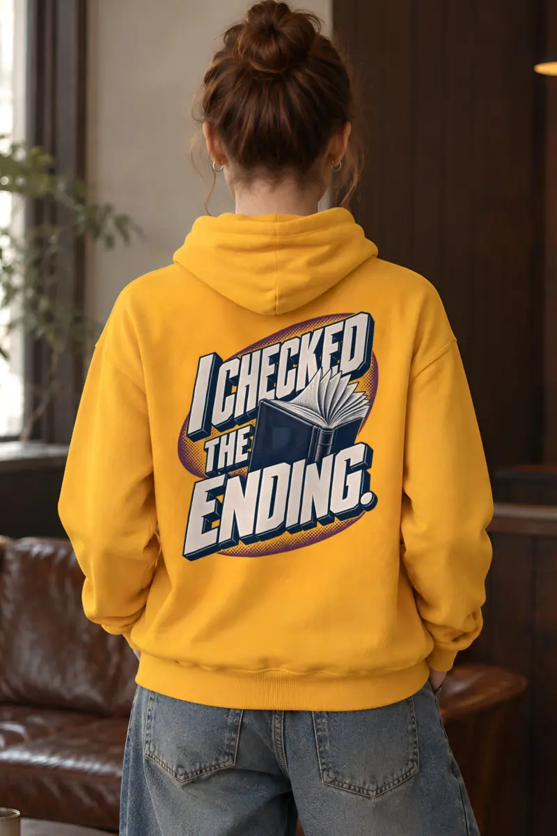 "I Checked The Ending" Heavy Blend Unisex Pullover Hoodie