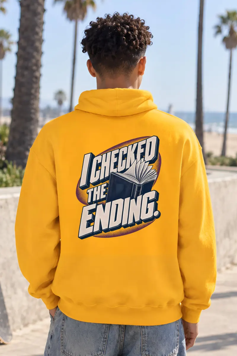 "I Checked The Ending" Heavy Blend Unisex Pullover Hoodie