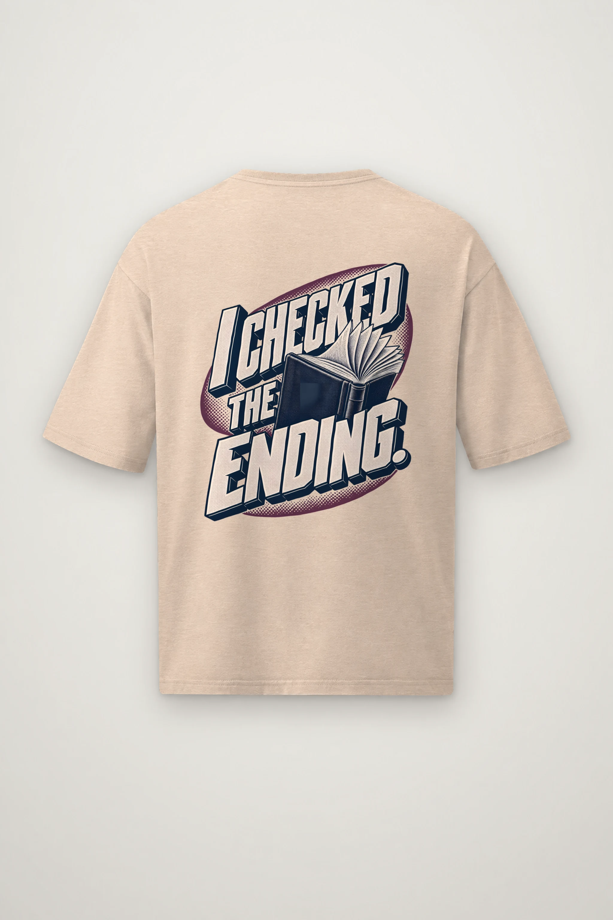 "I Checked The Ending" Men's Oversized Heavyweight Crewneck T-Shirt