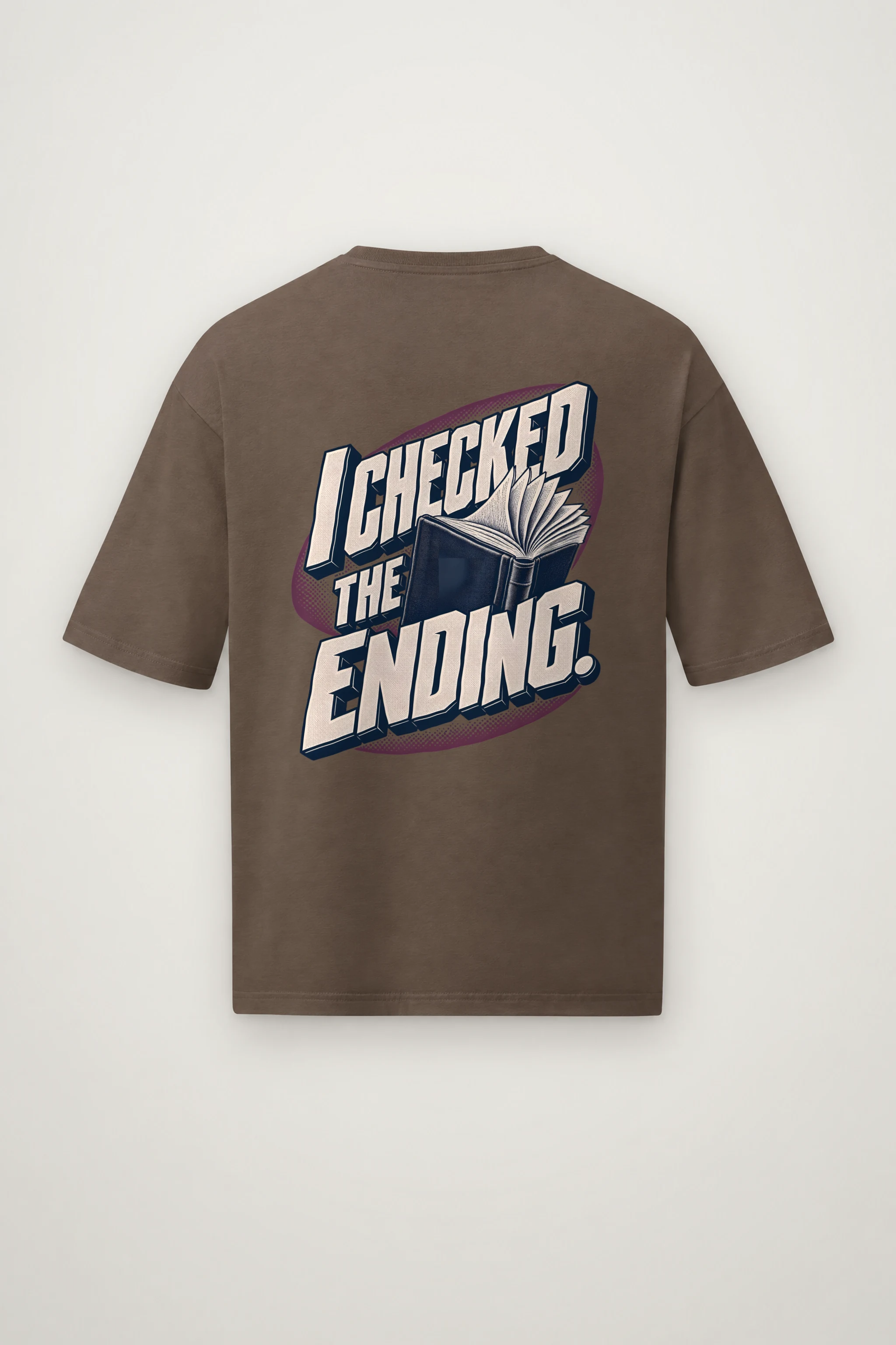 "I Checked The Ending" Men's Oversized Heavyweight Crewneck T-Shirt