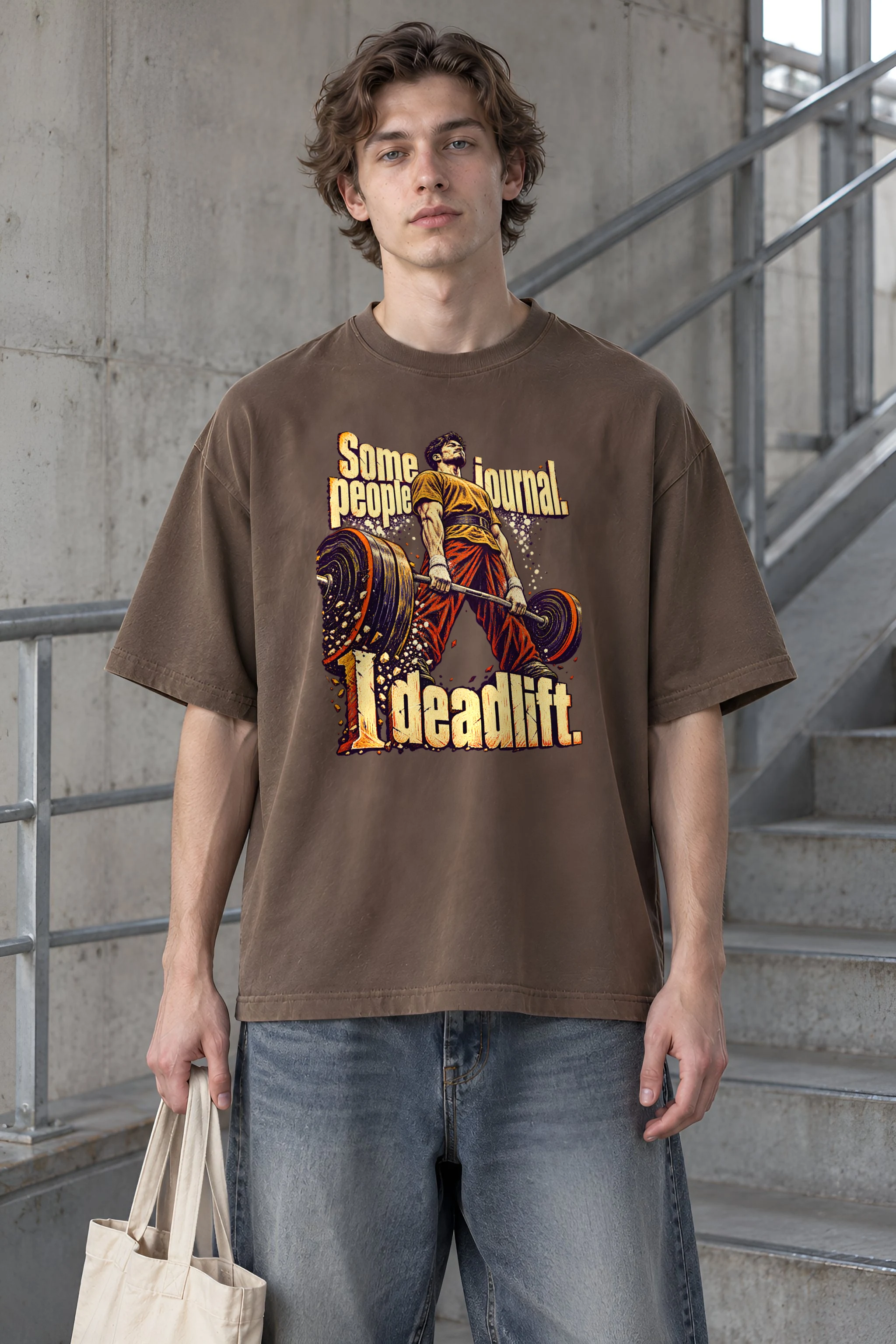 "I Deadlift" Unisex Oversized Heavyweight Crewneck T-Shirt