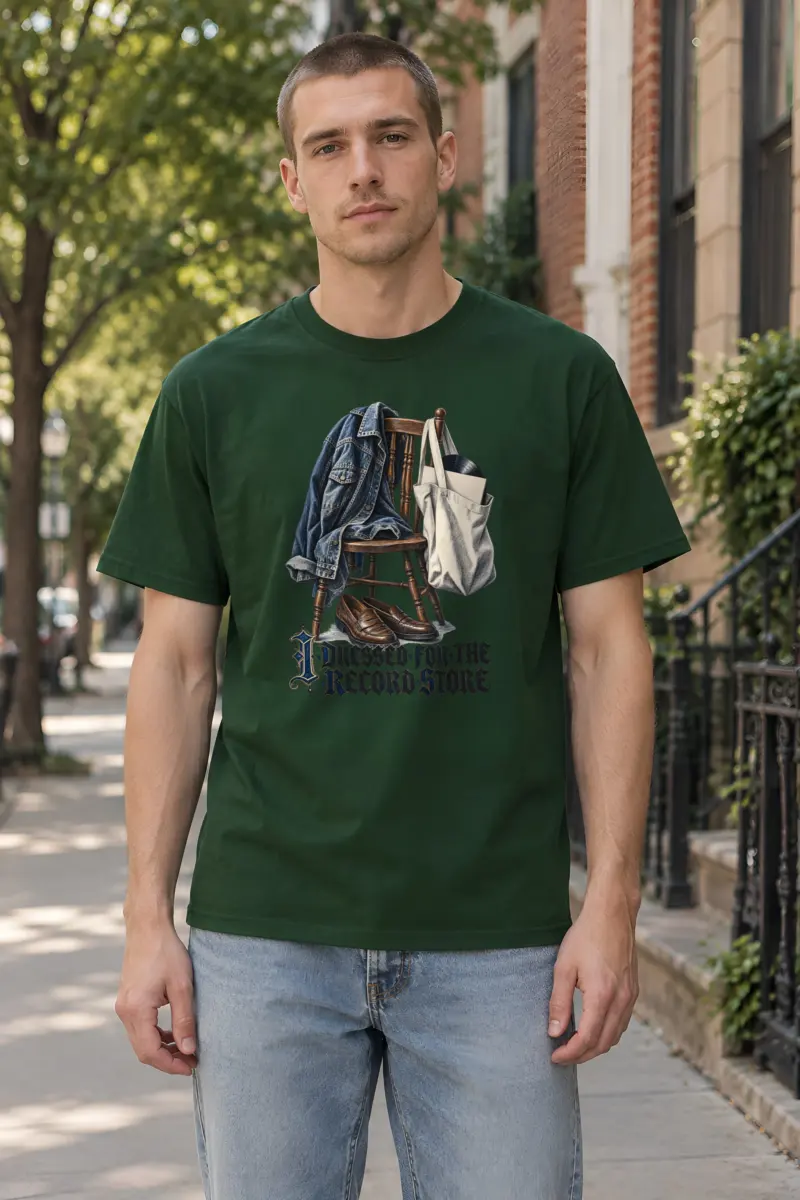 "I Dressed For The Record Store" Heavyweight Unisex Crewneck T-shirt