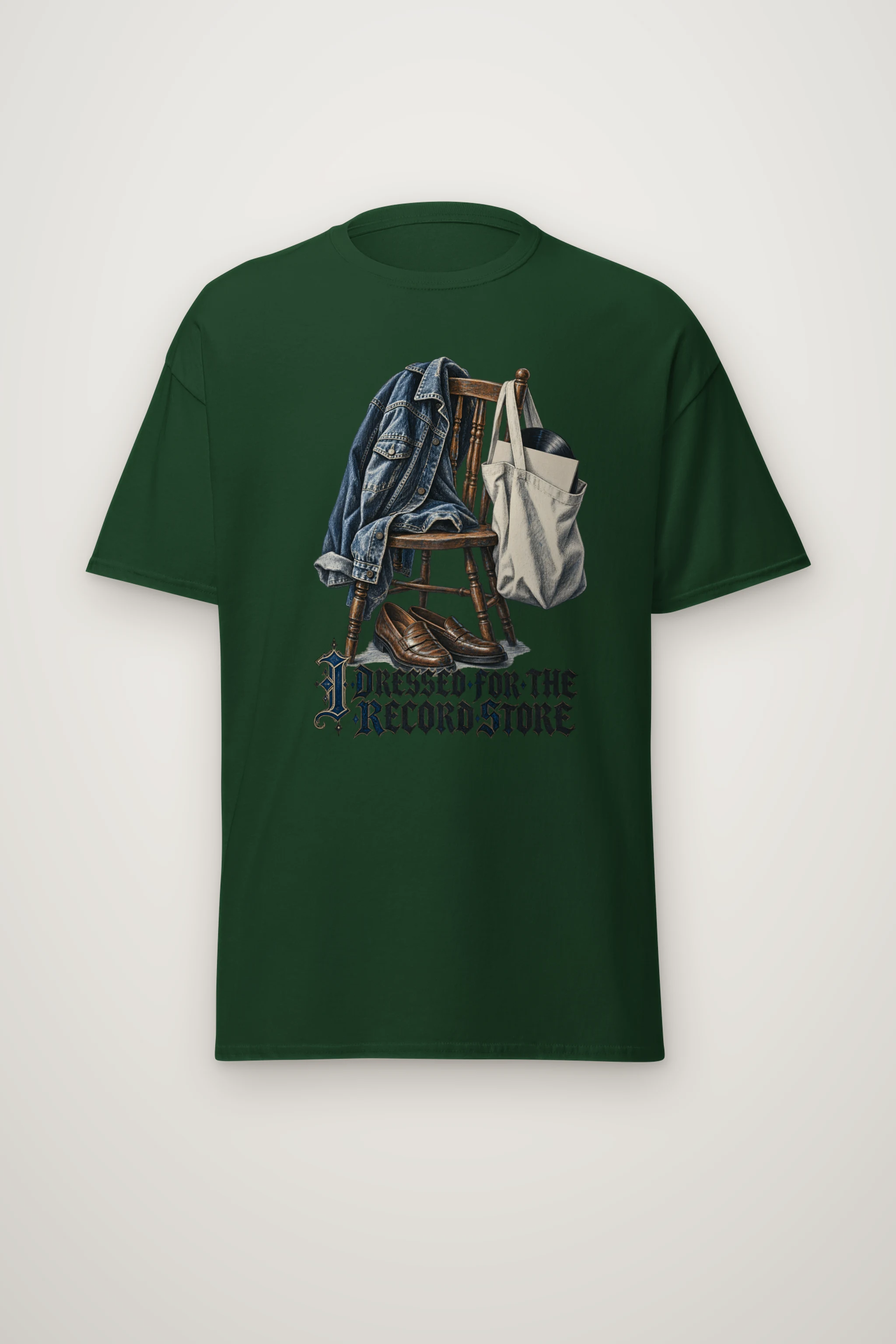 "I Dressed For The Record Store" Heavyweight Unisex Crewneck T-shirt