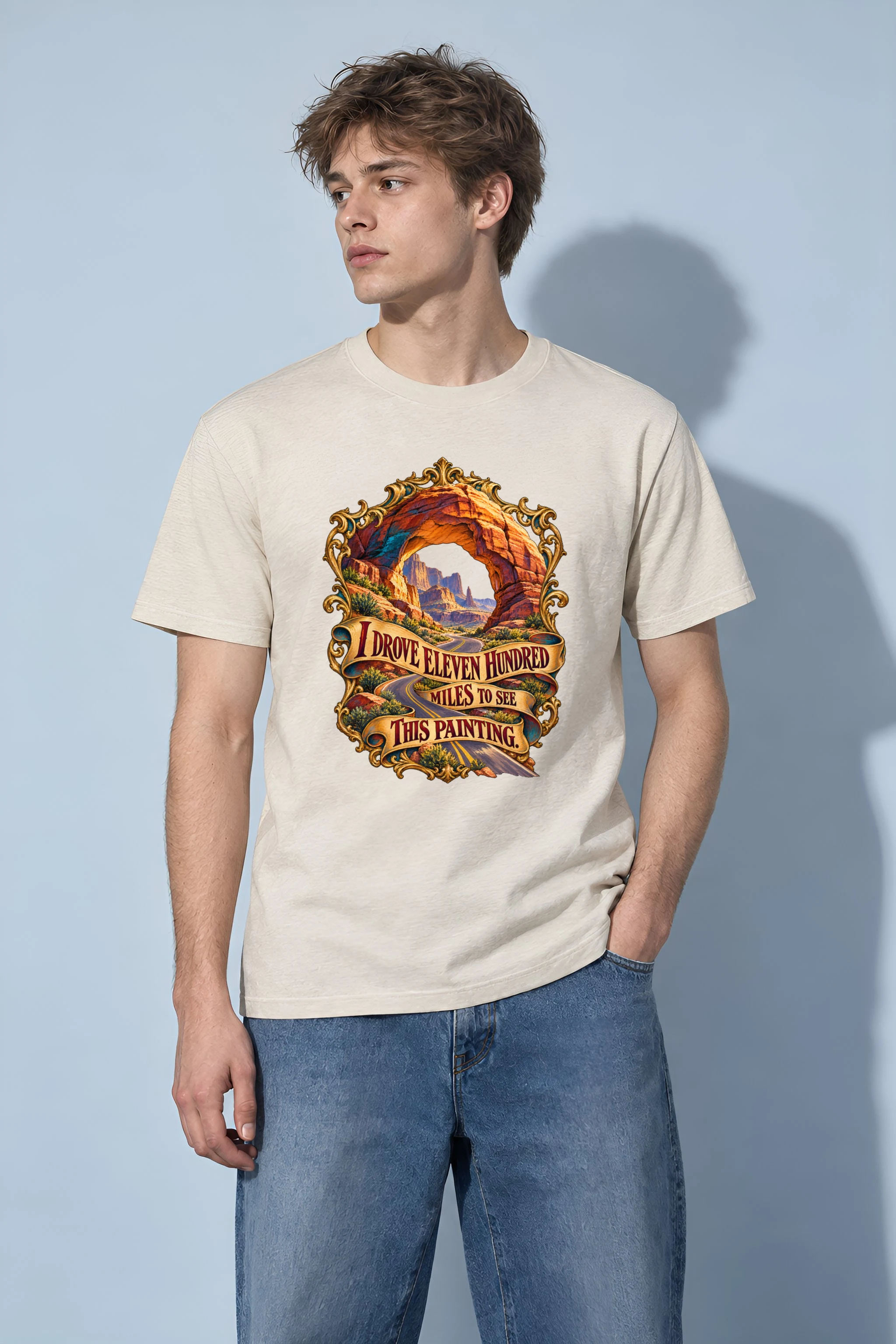 "I Drove Eleven Hundred Miles" Heavyweight Unisex Crewneck T-shirt
