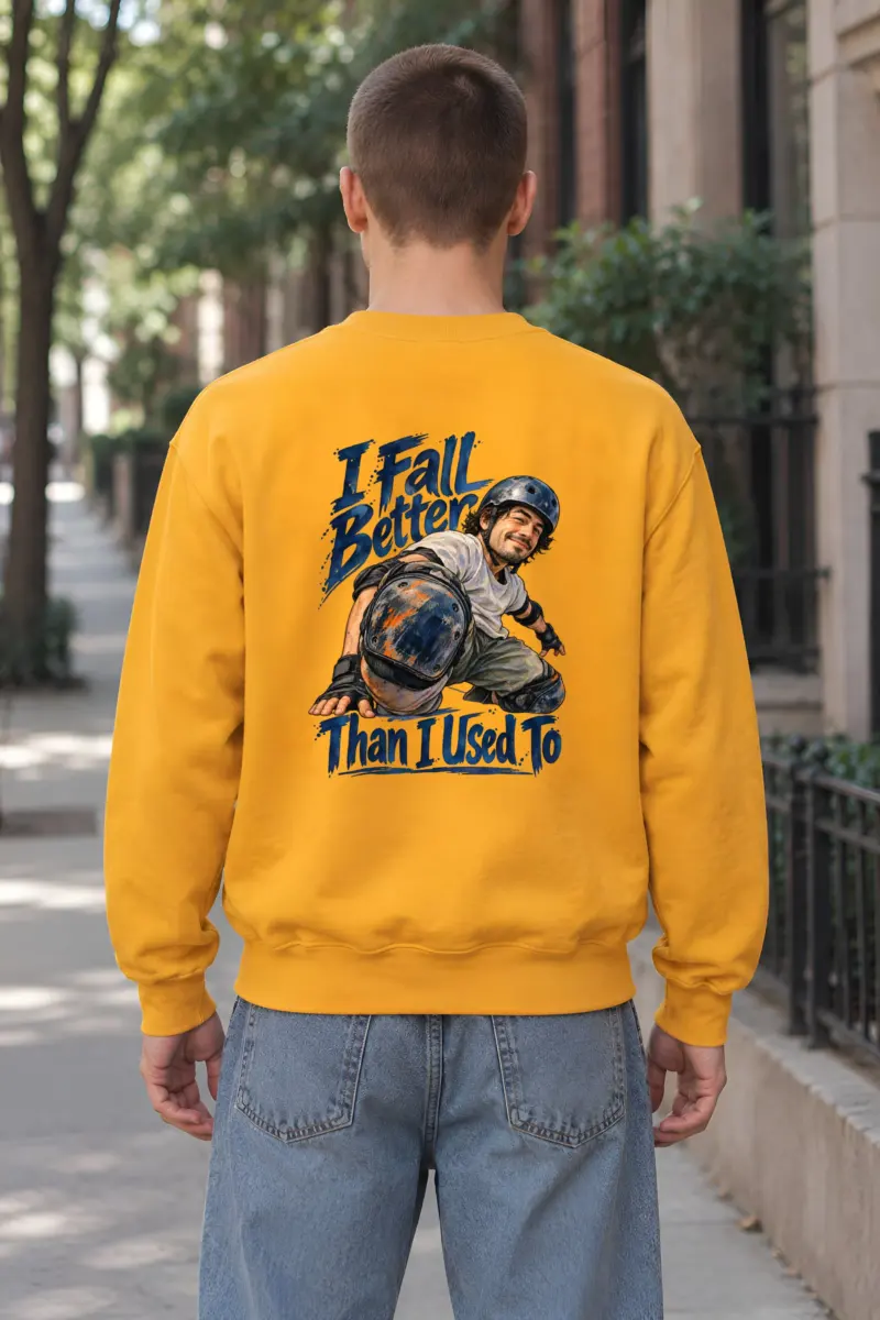 “I Fall Better Than I Used To” Heavy Blend Unisex Crewneck Sweatshirt