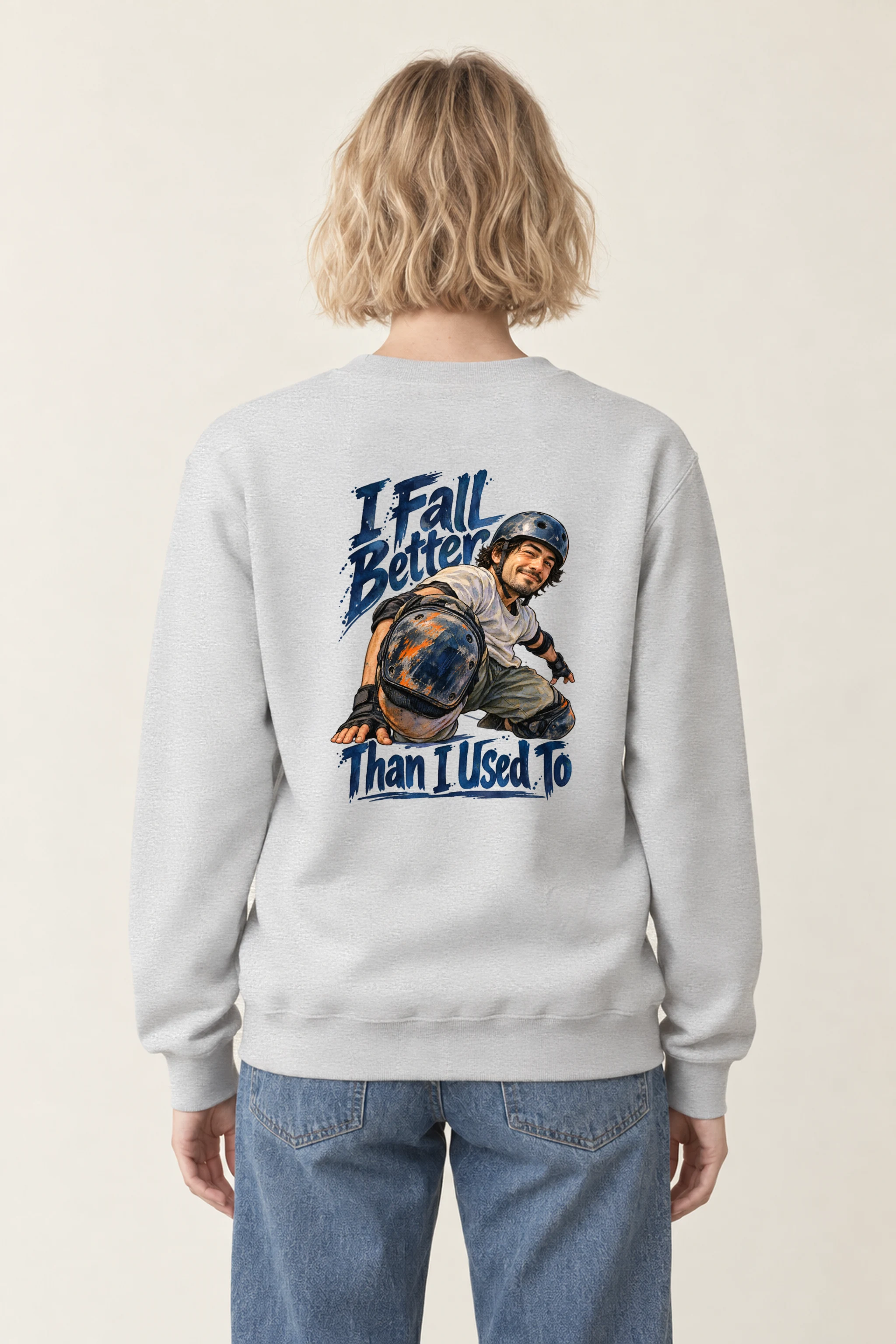"I Fall Better Than I Used To" Heavy Blend Unisex Crewneck Sweatshirt