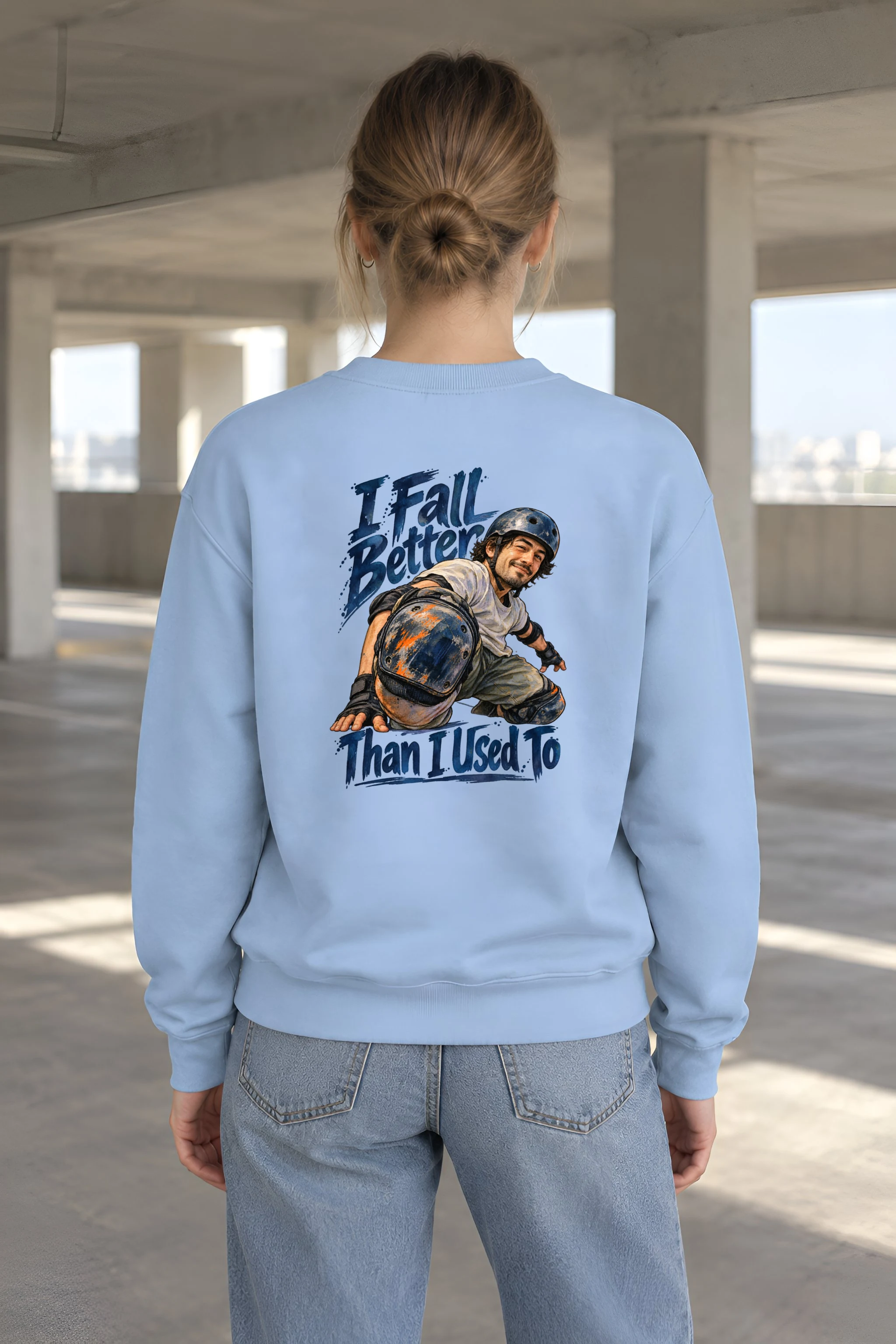 "I Fall Better Than I Used To" Heavy Blend Unisex Crewneck Sweatshirt