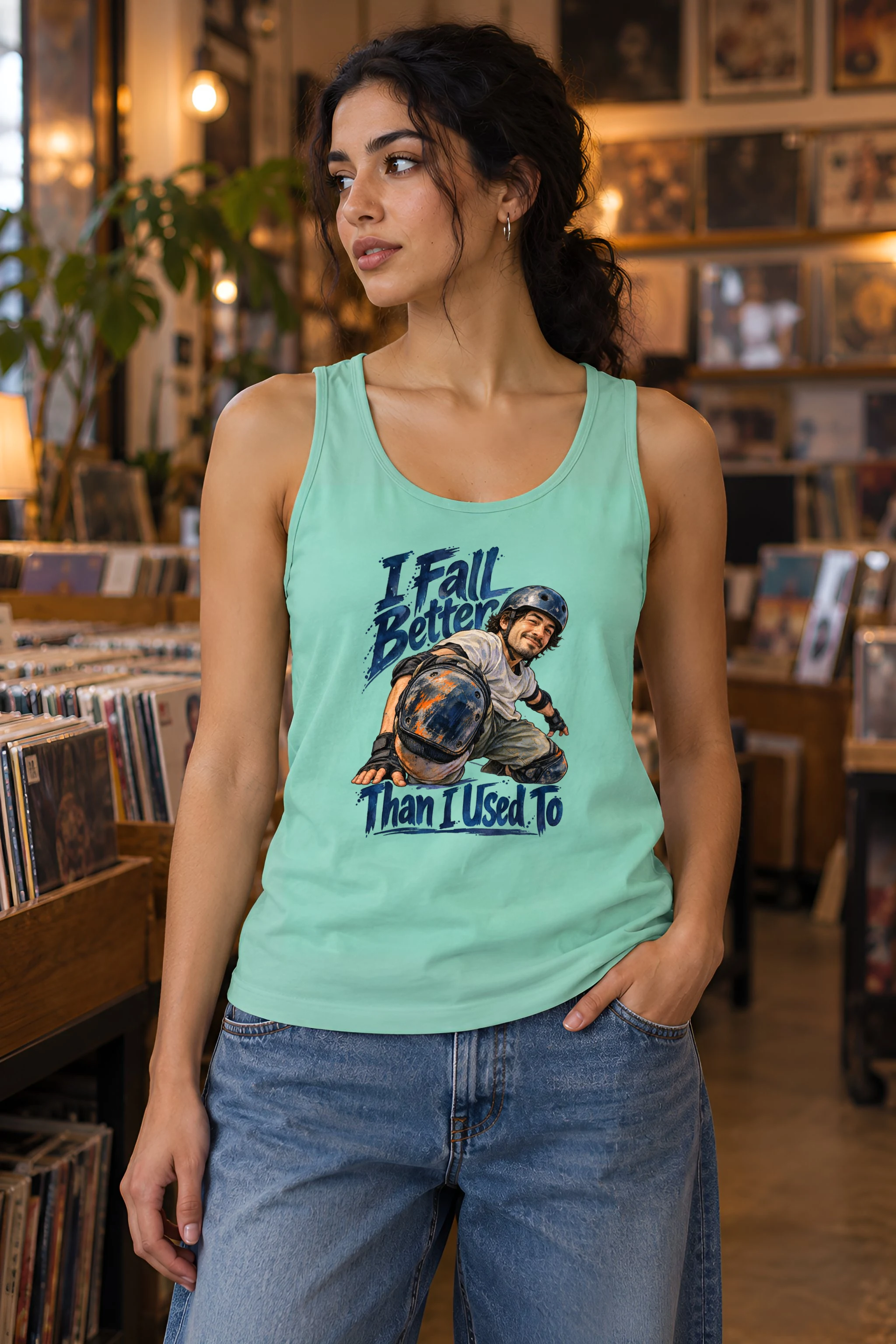 "I Fall Better Than I Used To" Unisex Jersey Tank