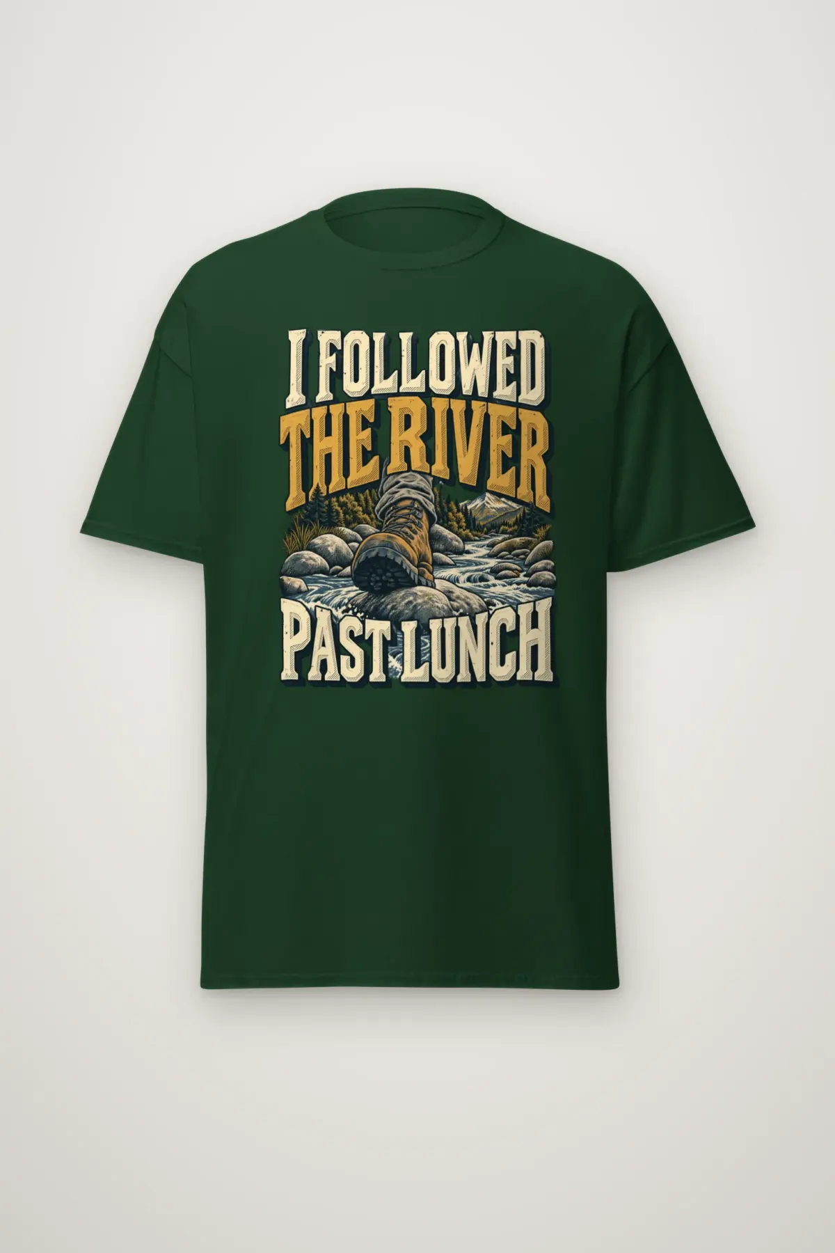 "I Followed the River Past Lunch" Heavyweight Unisex Crewneck T-shirt