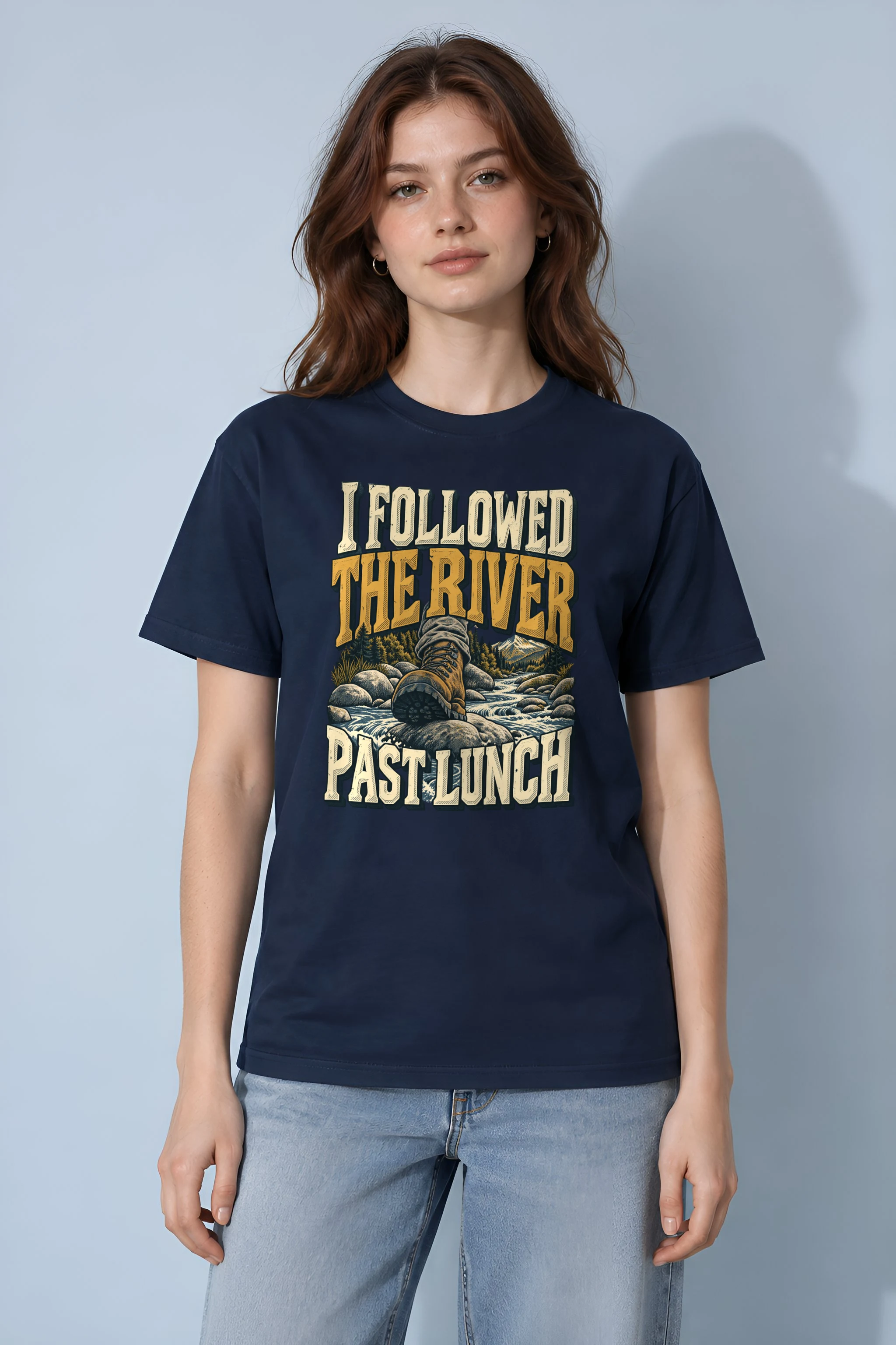 "I Followed the River Past Lunch" Heavyweight Unisex Crewneck T-shirt