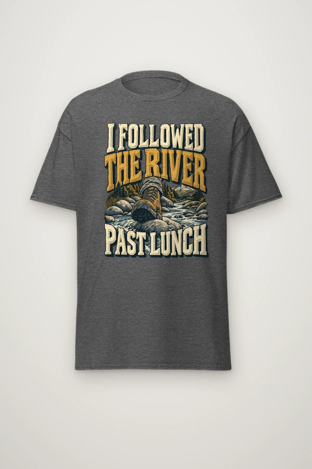 "I Followed the River Past Lunch" Heavyweight Unisex Crewneck T-shirt