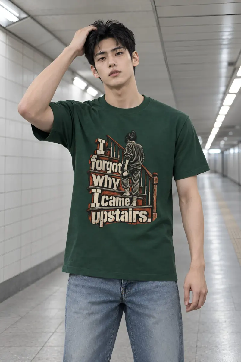 "I Forgot Why I Came Upstairs" Heavyweight Unisex Crewneck T-shirt