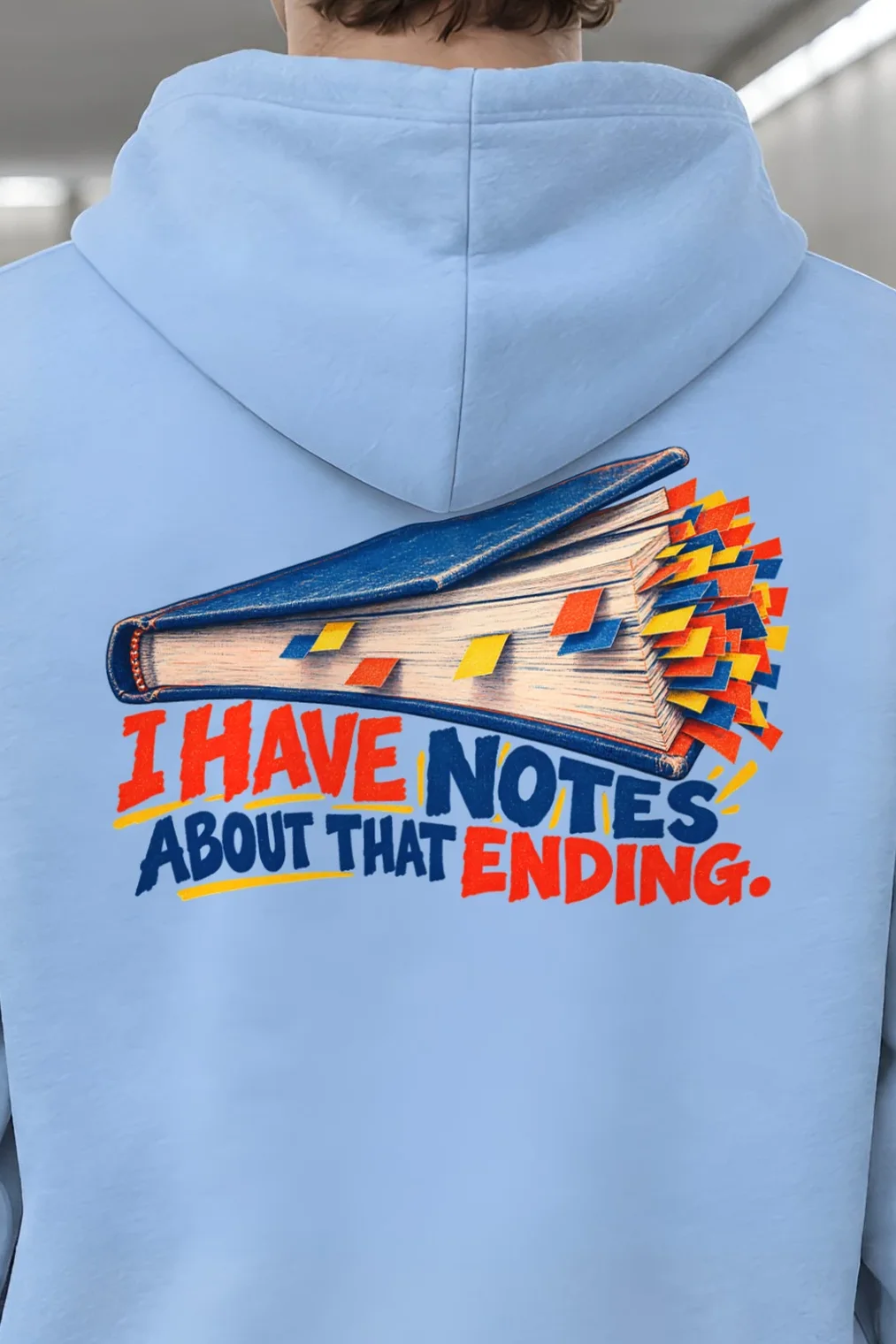 "I Have Notes About That Ending" Heavy Blend Unisex Pullover Hoodie - the graphic up close