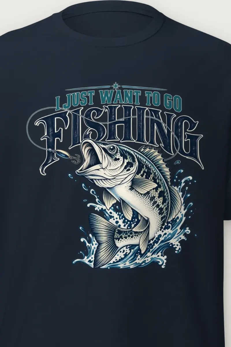"I Just Want To Go Fishing" Heavyweight Unisex Crewneck T-shirt
