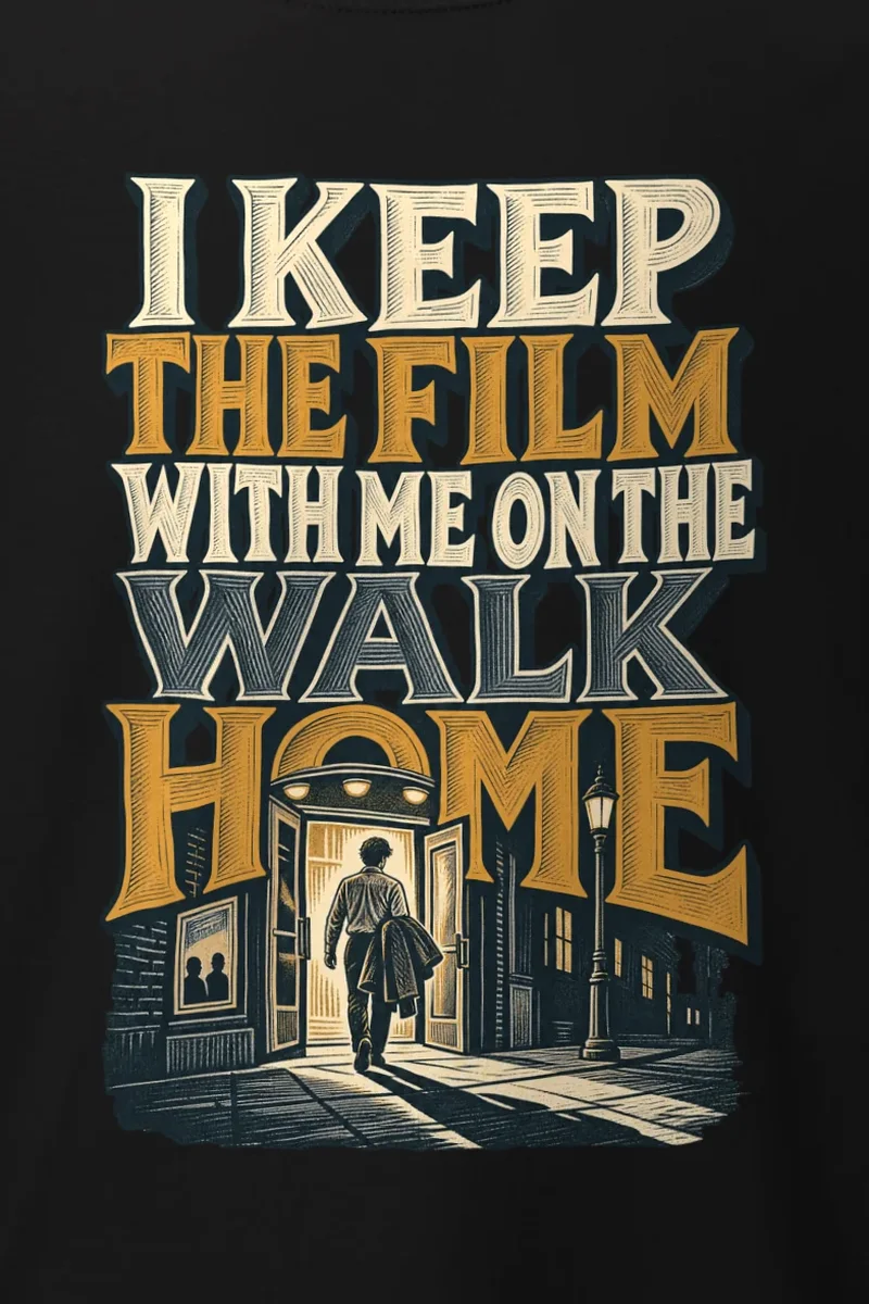 "I Keep The Film With Me" Heavyweight Unisex Crewneck T-shirt - the graphic up close