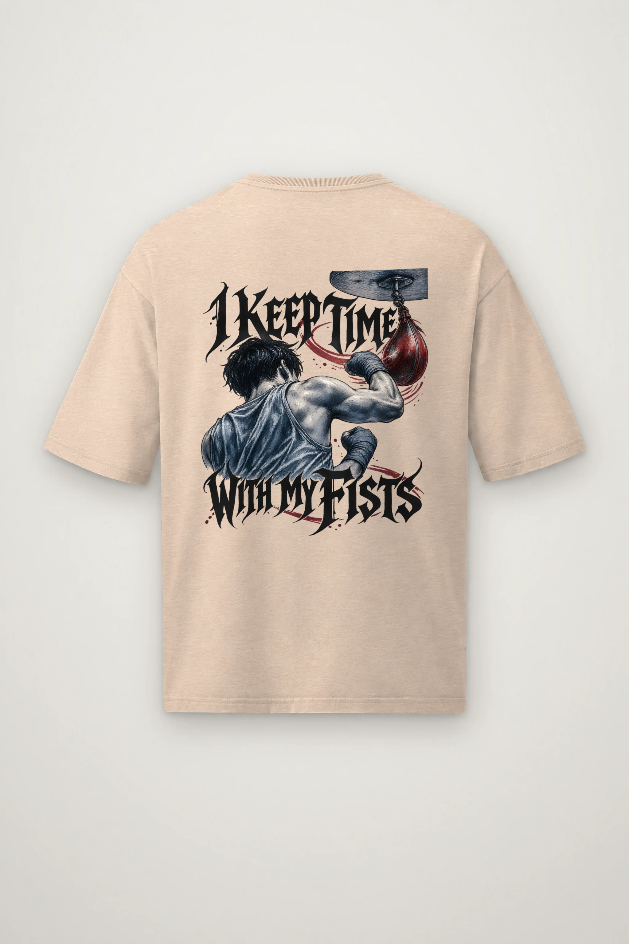 "I Keep Time With My Fists" Men's Oversized Heavyweight Crewneck T-Shirt