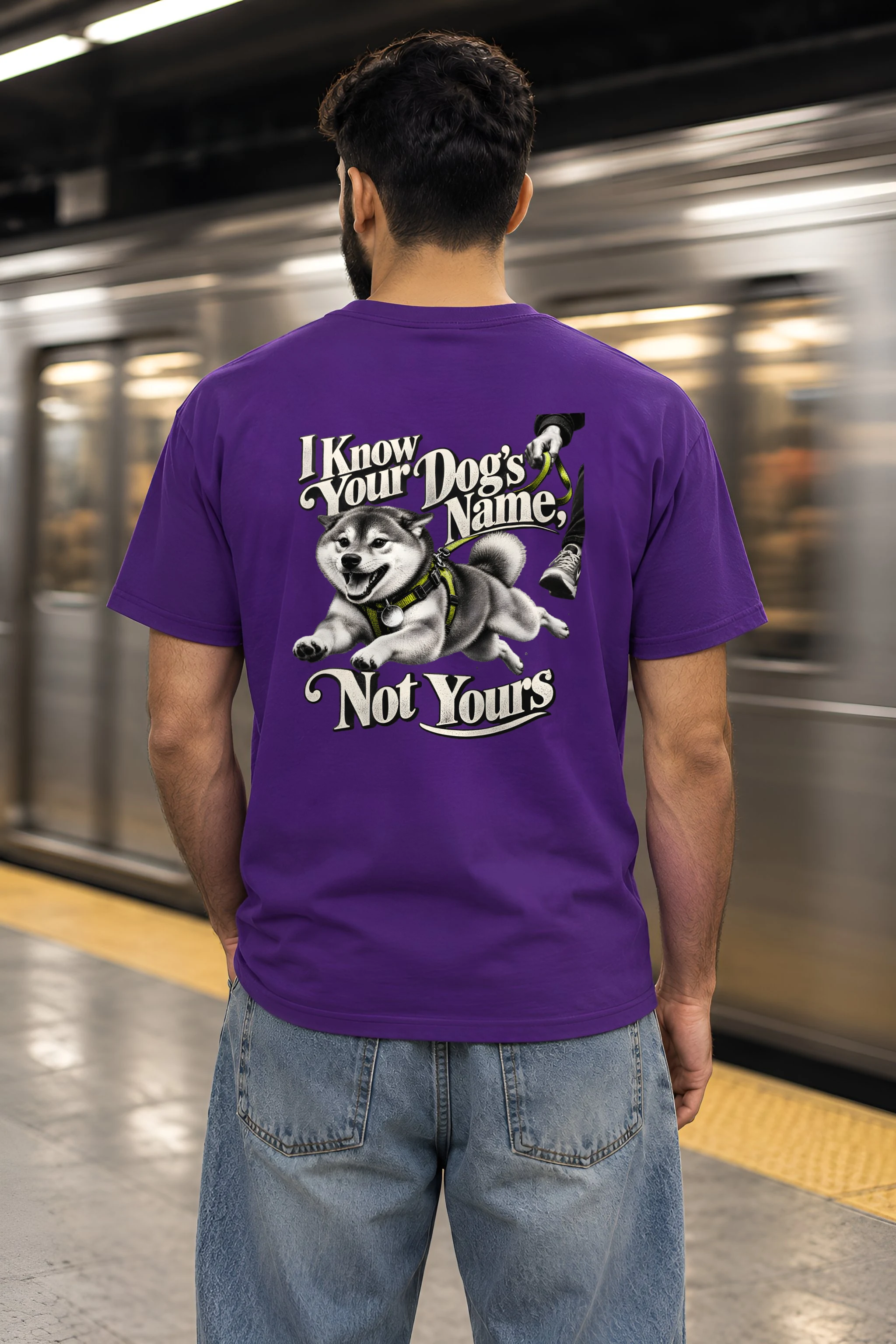 "I Know Your Dog's Name, Not Yours" Heavyweight Unisex Crewneck T-shirt