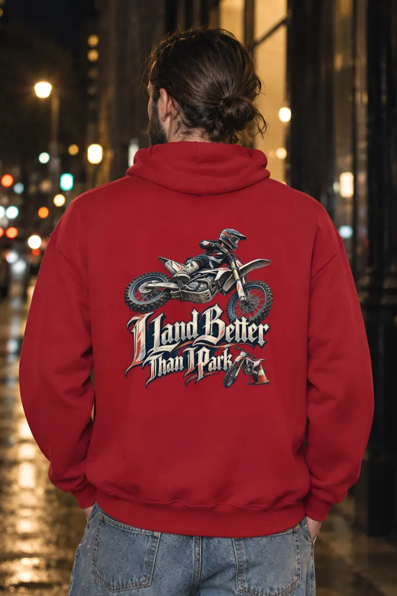 “I Land Better Than I Park” Heavy Blend Unisex Pullover Hoodie