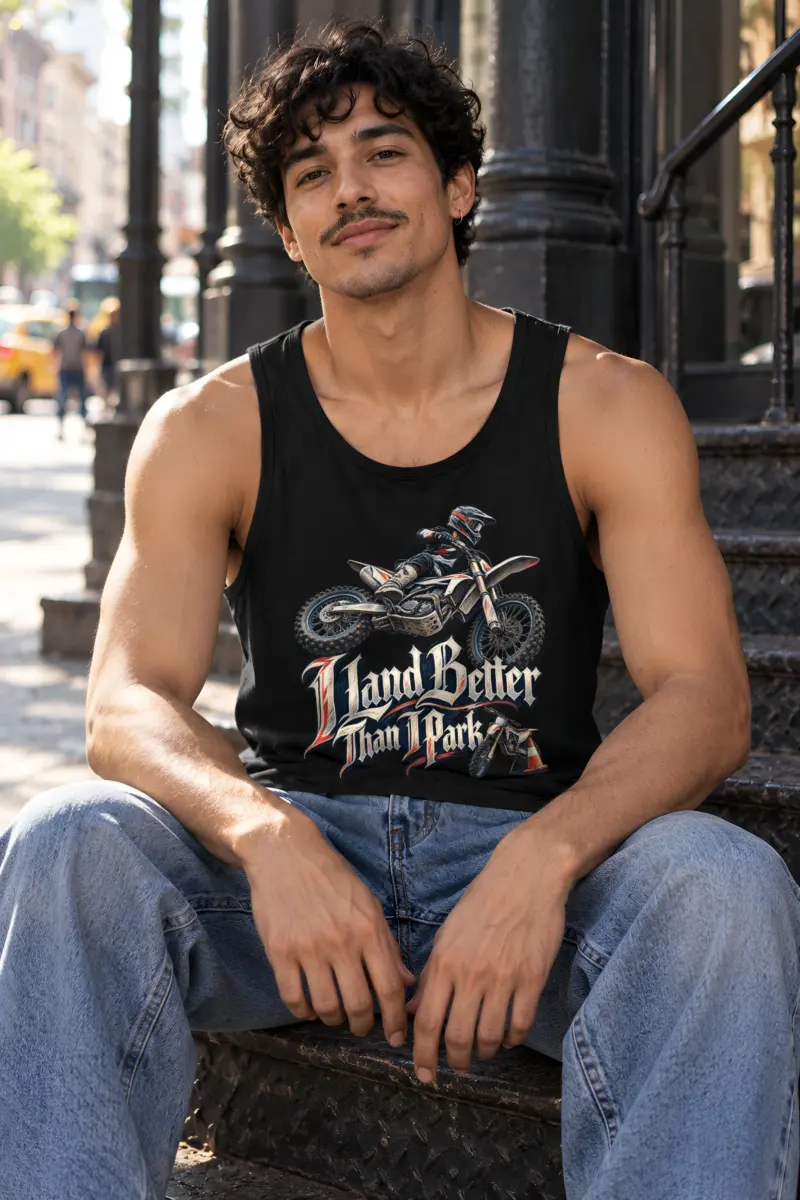 “I Land Better Than I Park” Unisex Jersey Tank