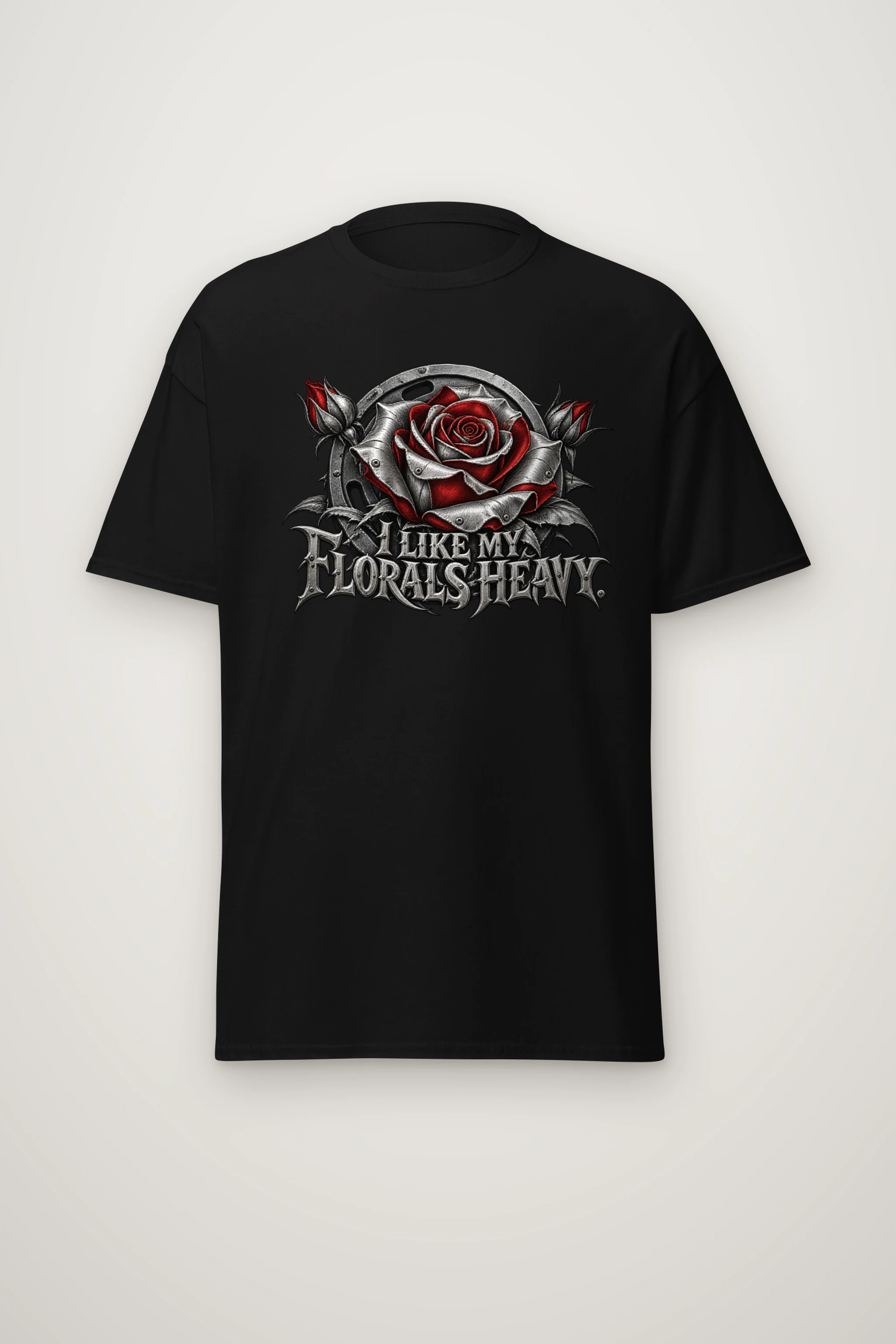 "I Like My Florals Heavy" Heavyweight Unisex Crewneck T-shirt