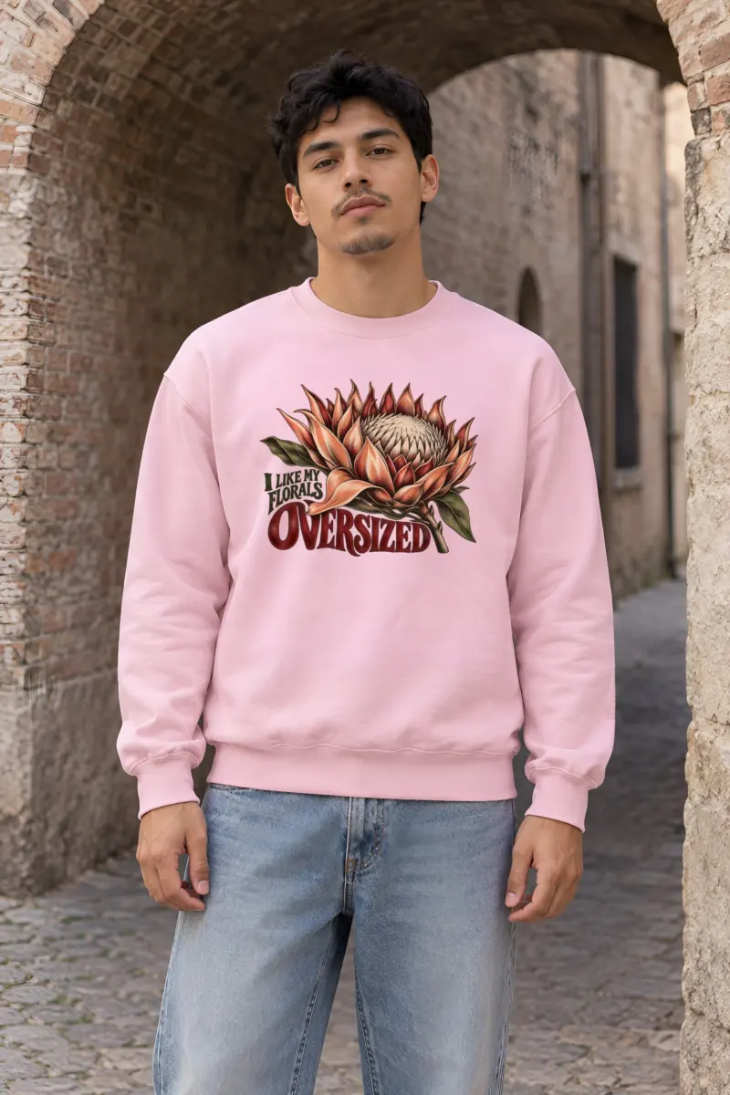 “I Like My Florals Oversized” Heavy Blend Unisex Crewneck Sweatshirt
