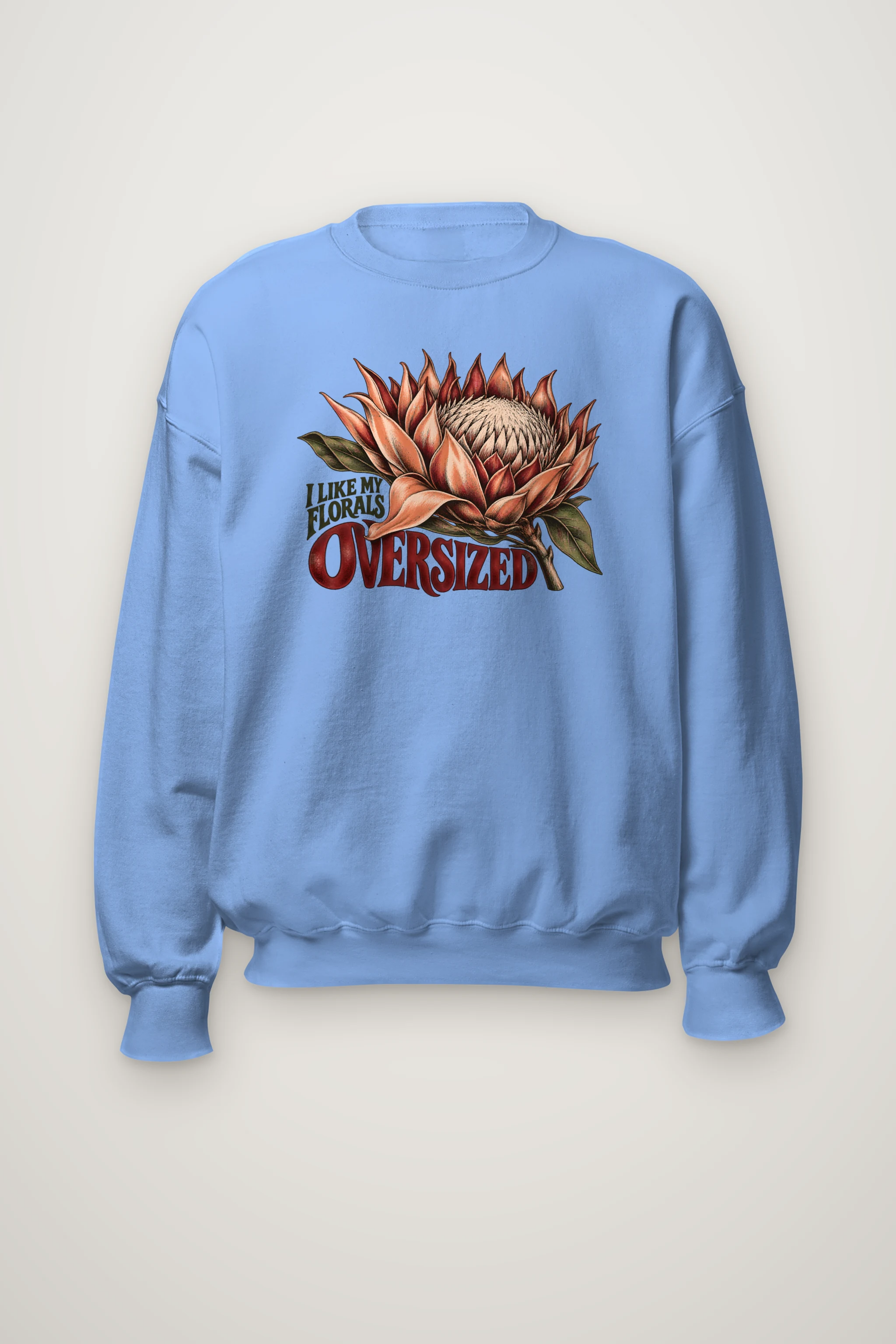"I Like My Florals Oversized" Heavy Blend Unisex Crewneck Sweatshirt