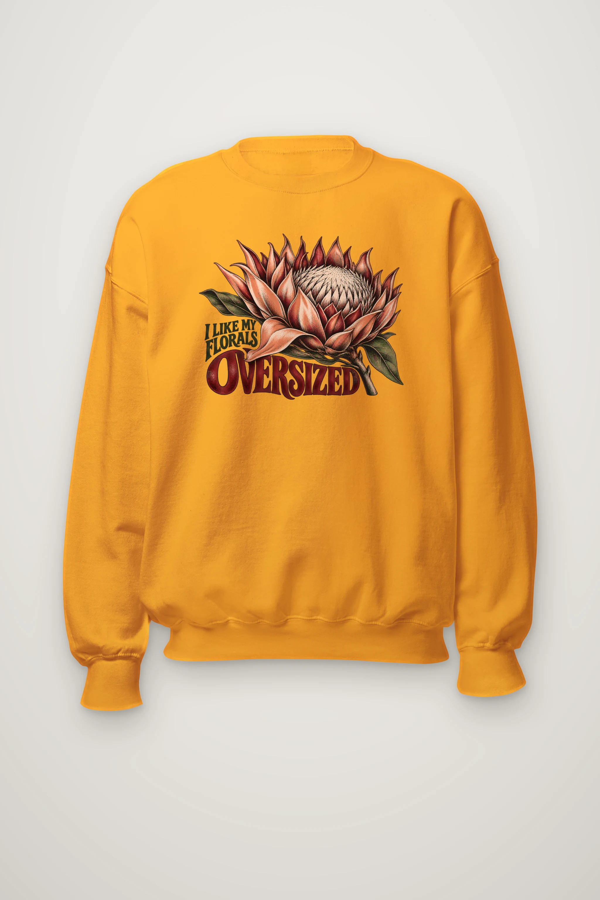 "I Like My Florals Oversized" Heavy Blend Unisex Crewneck Sweatshirt