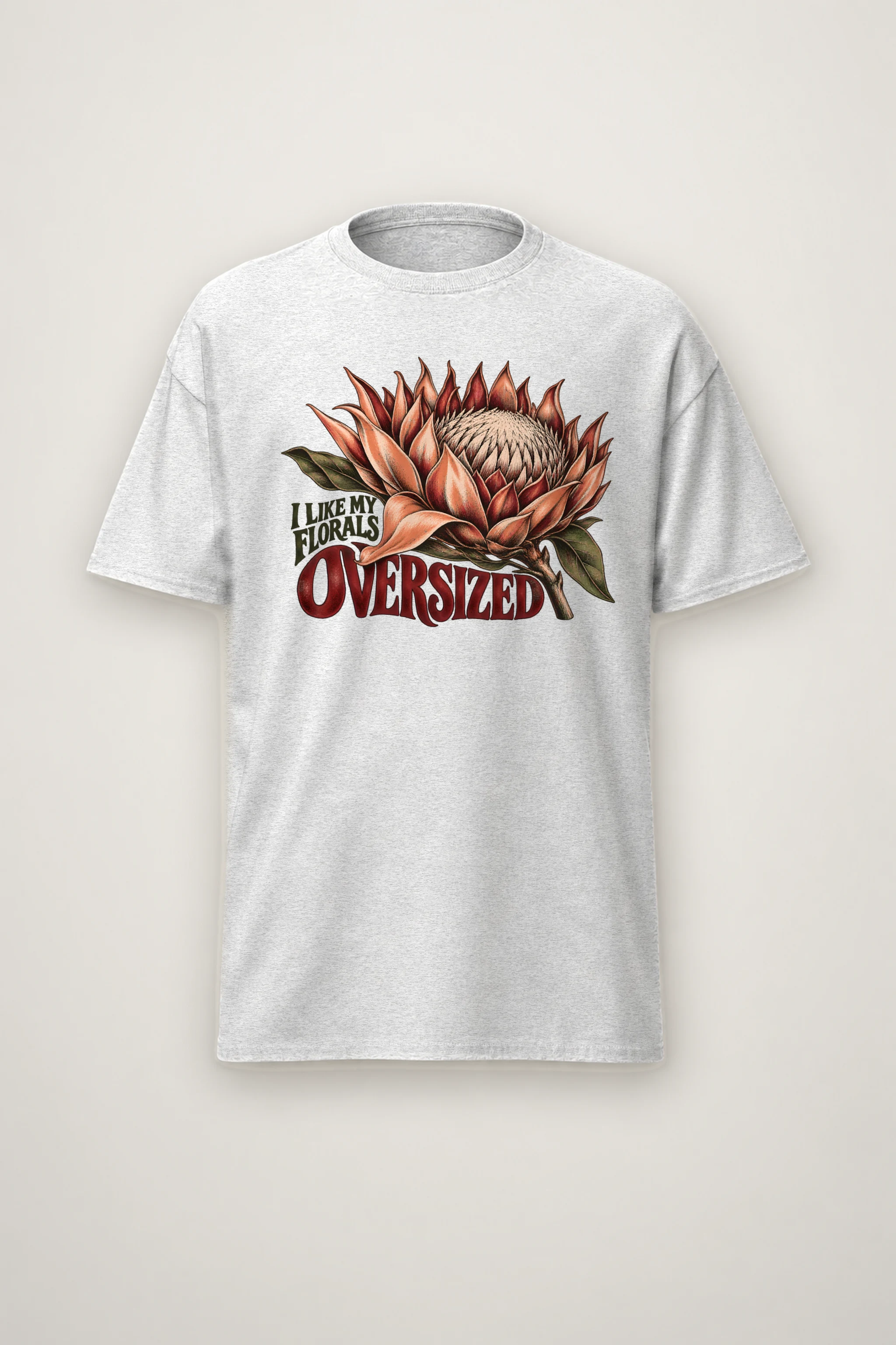 "I Like My Florals Oversized" Heavyweight Unisex Crewneck T-shirt