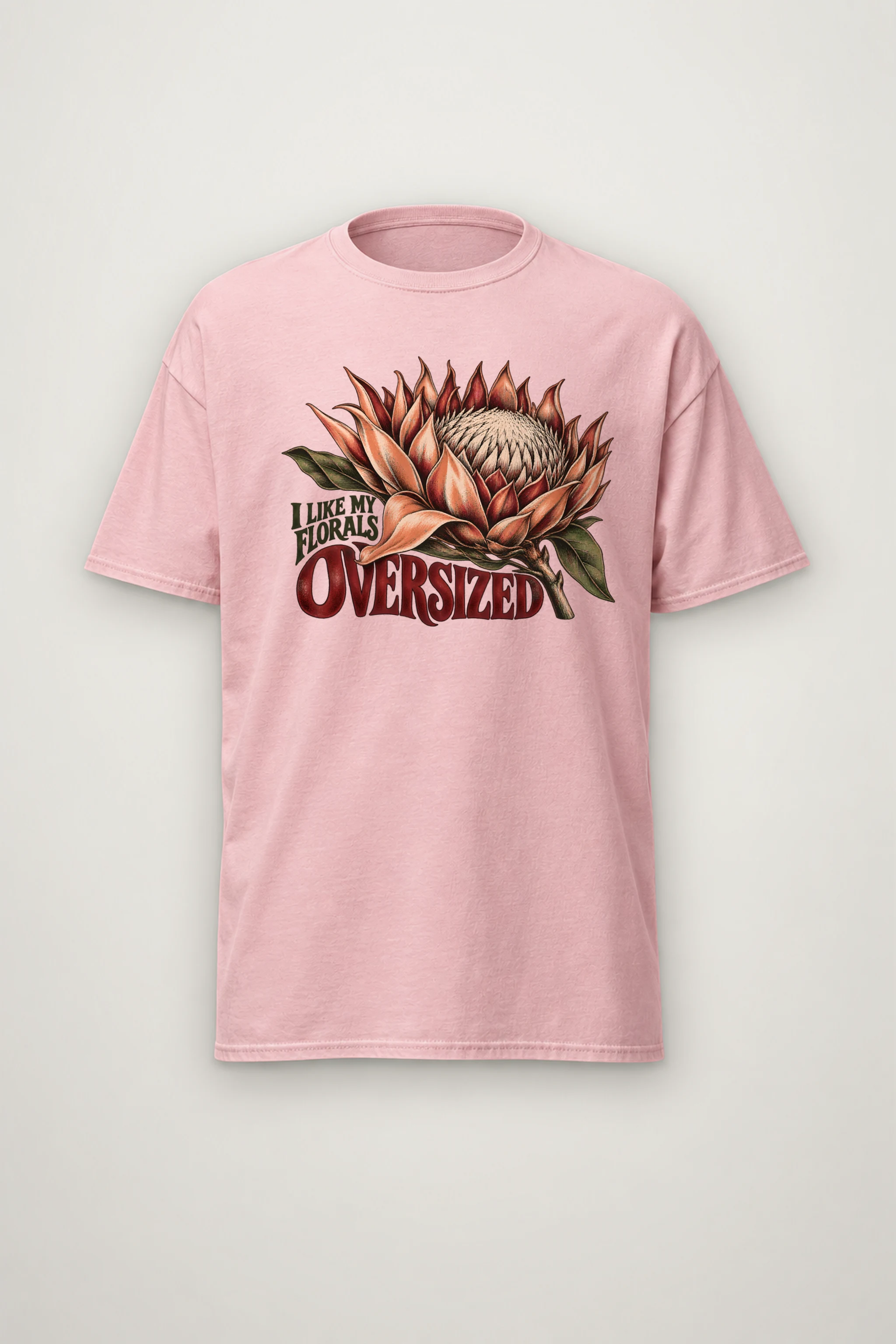"I Like My Florals Oversized" Heavyweight Unisex Crewneck T-shirt