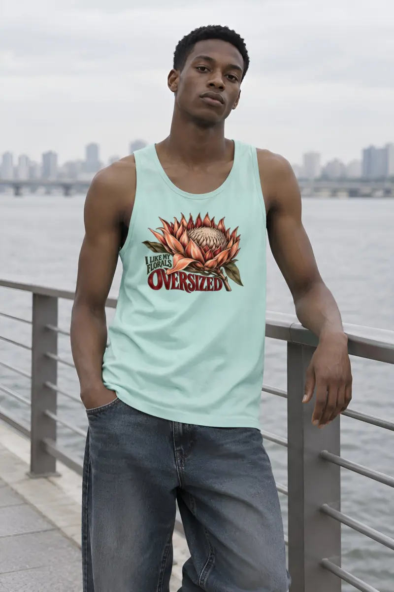 “I Like My Florals Oversized” Unisex Jersey Tank