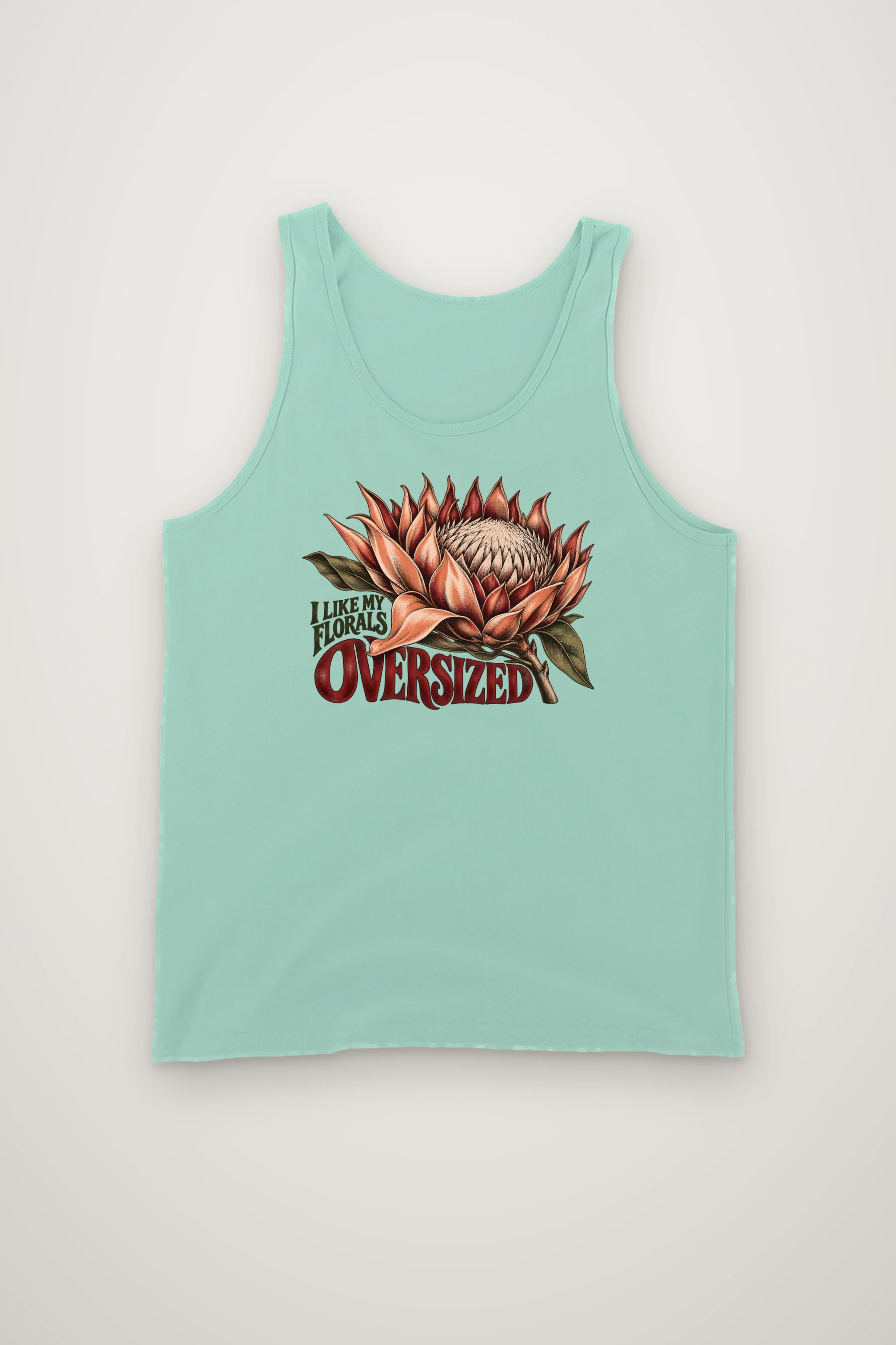 "I Like My Florals Oversized" Unisex Jersey Tank