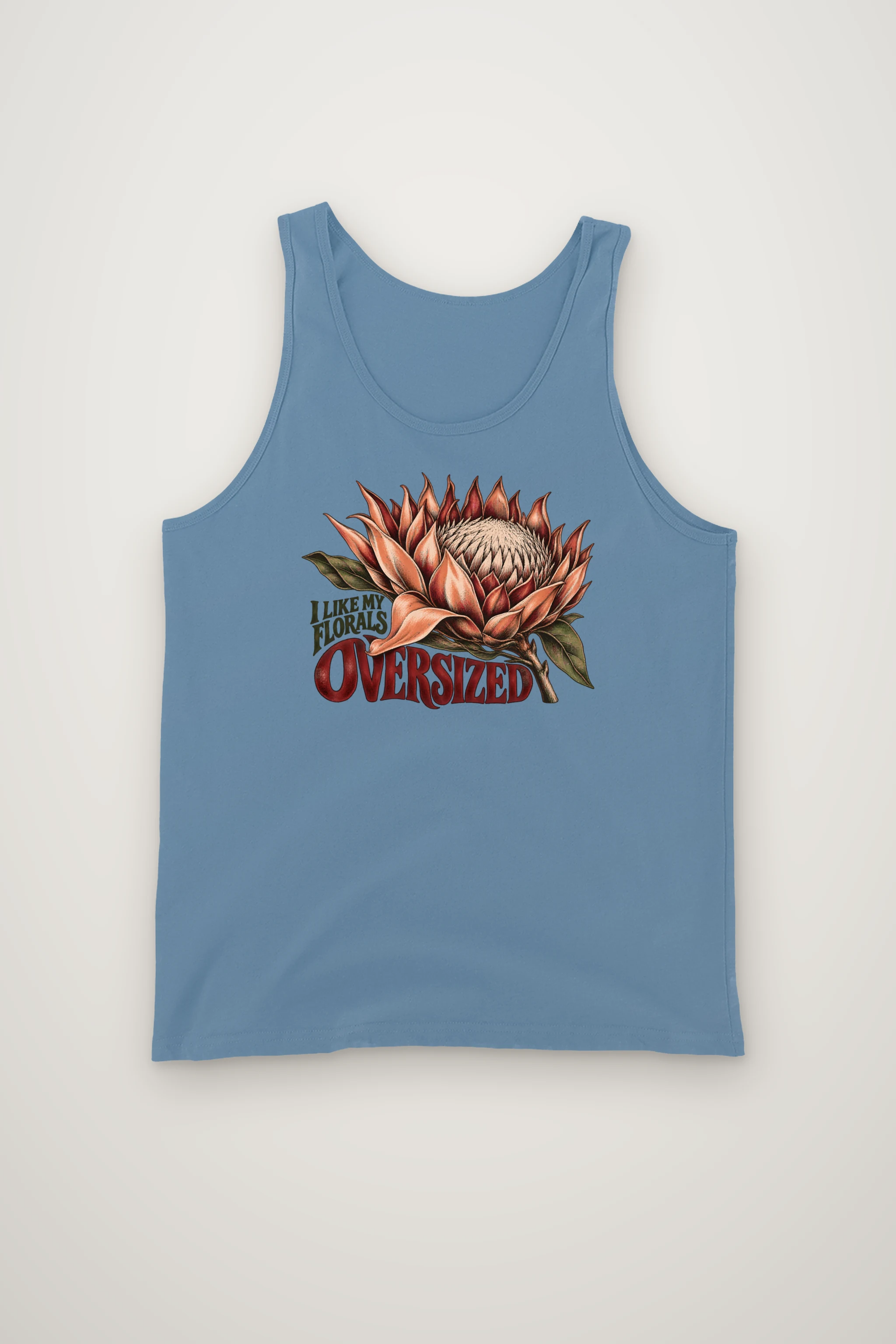 "I Like My Florals Oversized" Unisex Jersey Tank