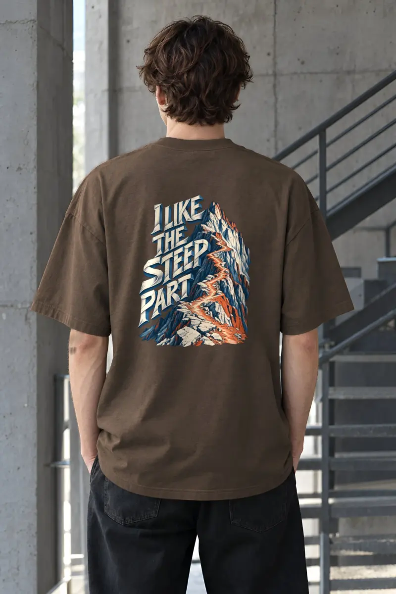 "I Like the Steep Part" Unisex Oversized Heavyweight Crewneck T-Shirt