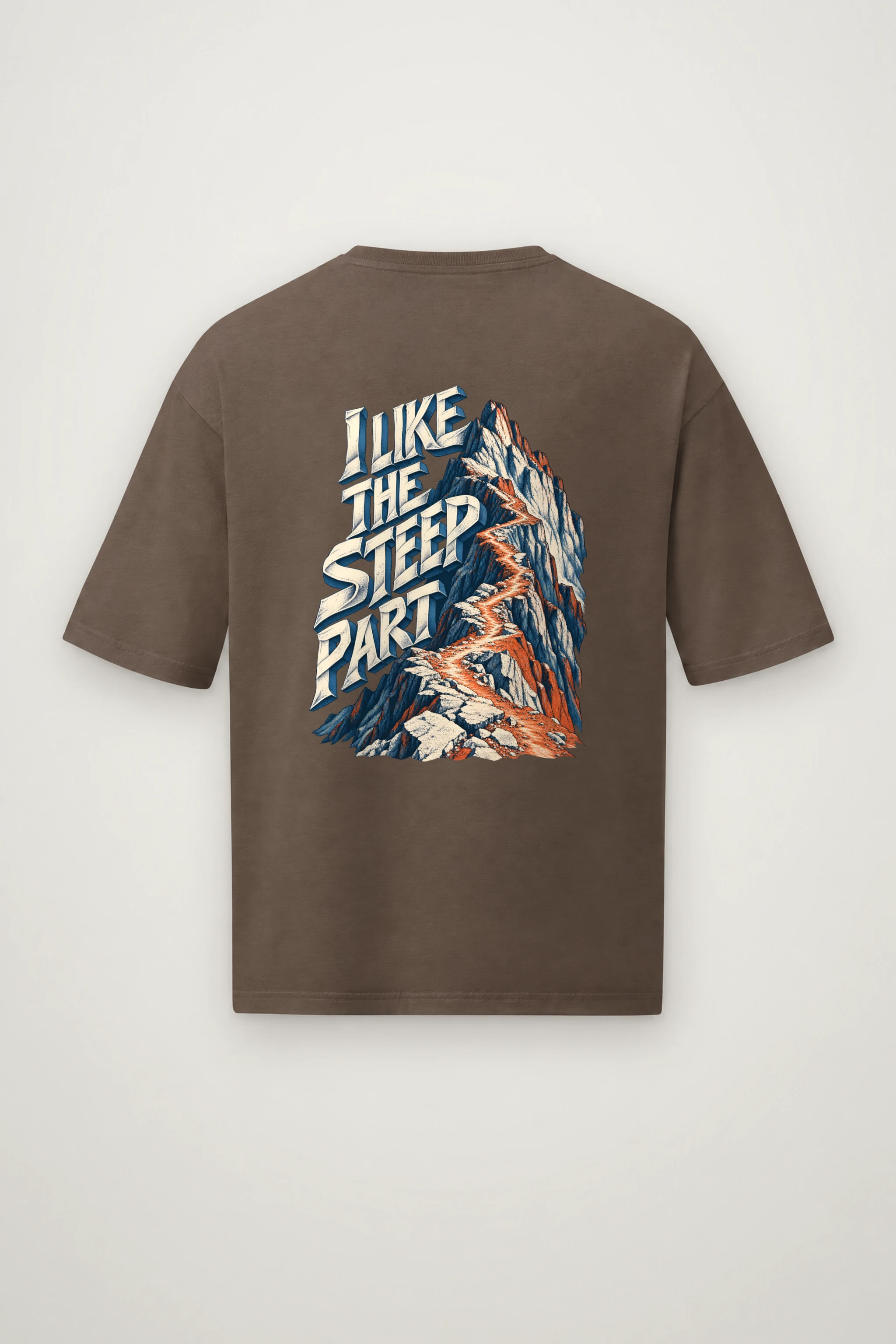 "I Like the Steep Part" Men's Oversized Heavyweight Crewneck T-Shirt