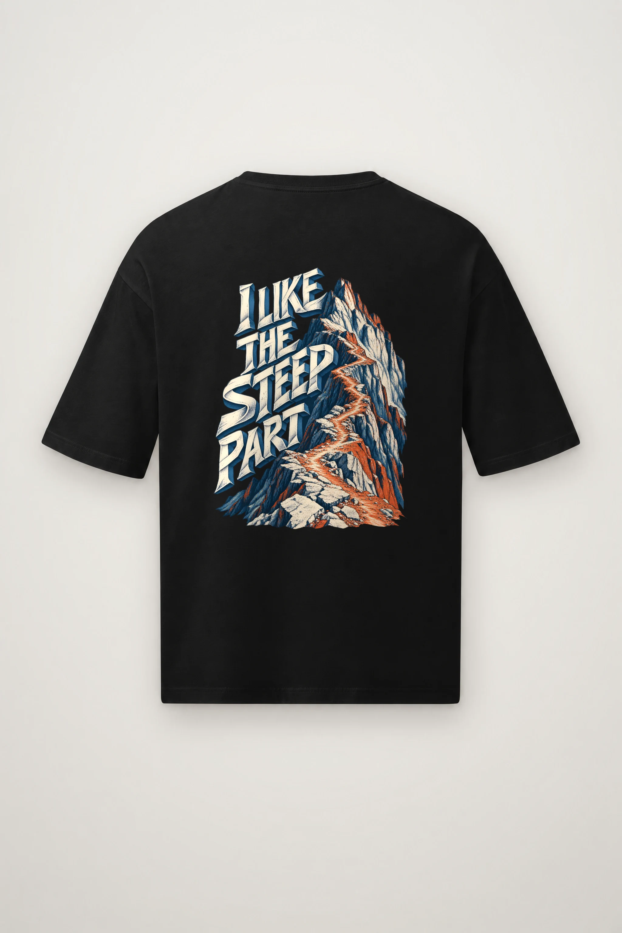 "I Like the Steep Part" Men's Oversized Heavyweight Crewneck T-Shirt