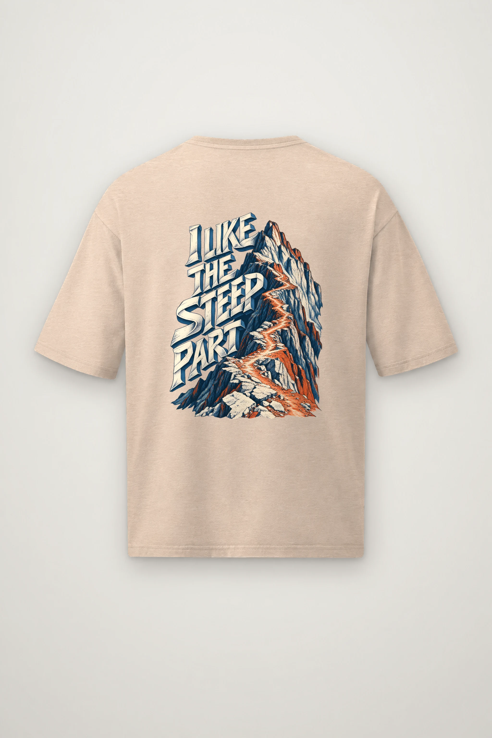 "I Like the Steep Part" Men's Oversized Heavyweight Crewneck T-Shirt
