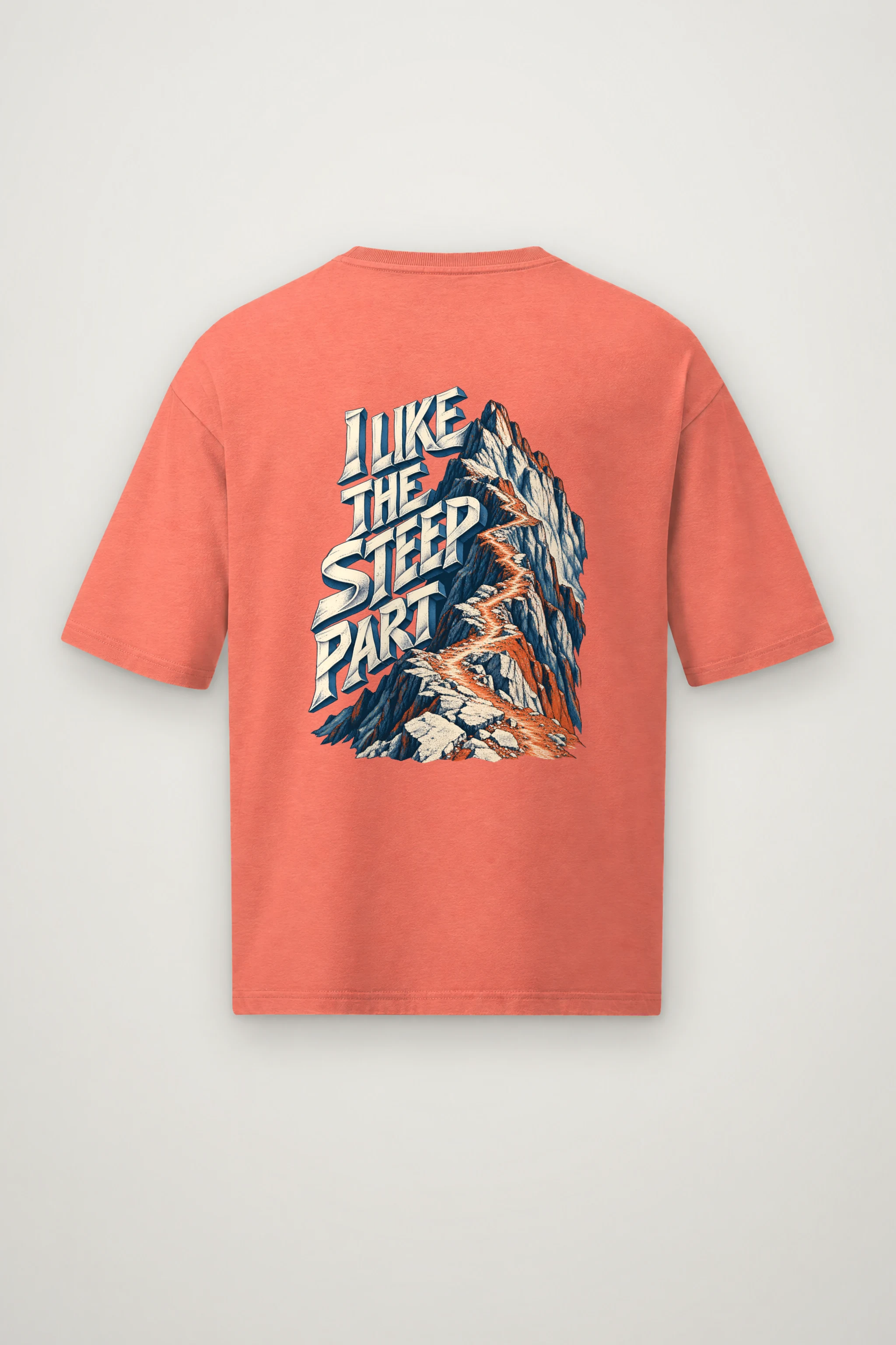 "I Like the Steep Part" Men's Oversized Heavyweight Crewneck T-Shirt