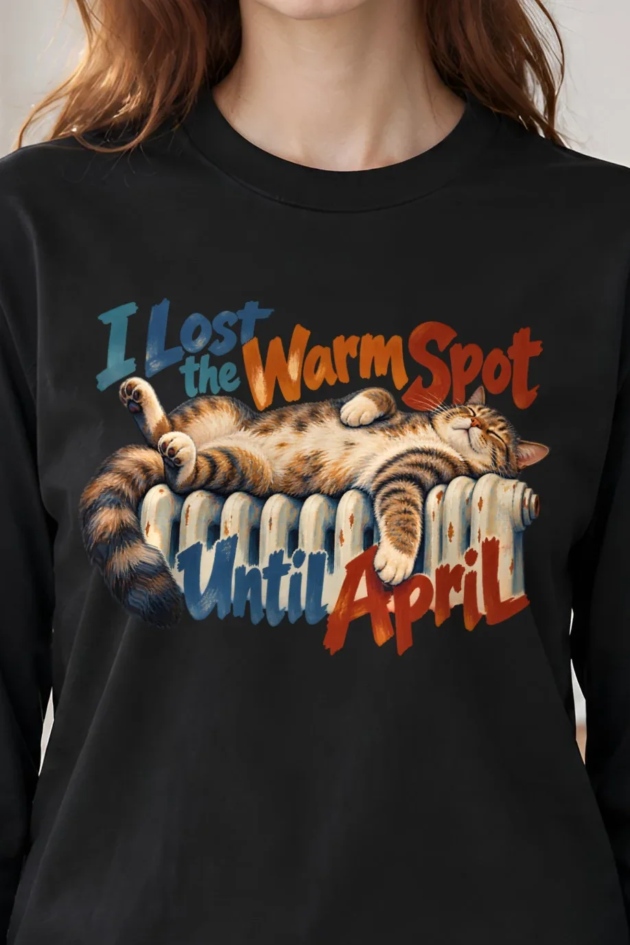 "I Lost the Warm Spot" Unisex Longsleeve T-shirt - the graphic up close