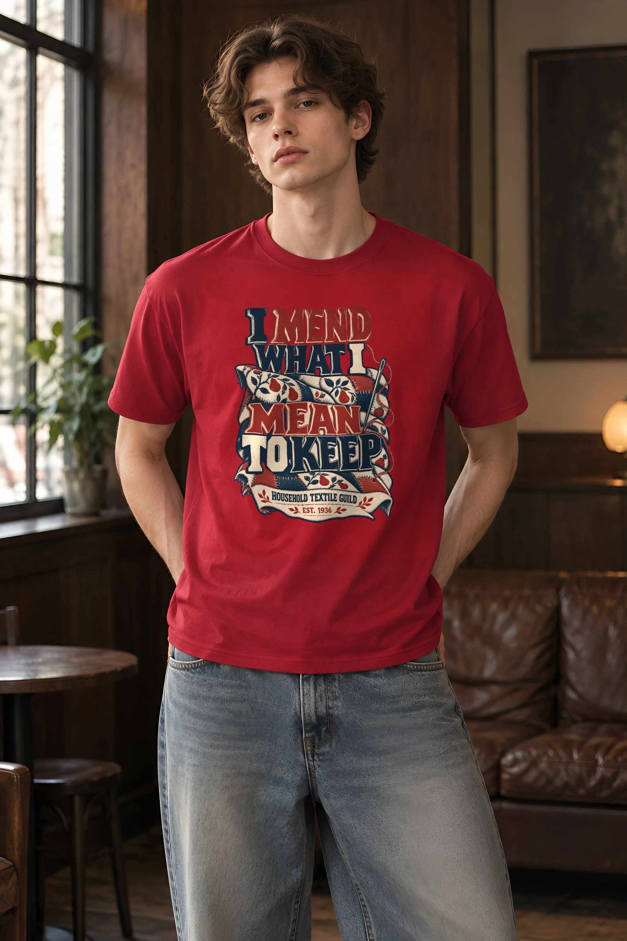 "I Mend What I Mean to Keep" Heavyweight Unisex Crewneck T-shirt