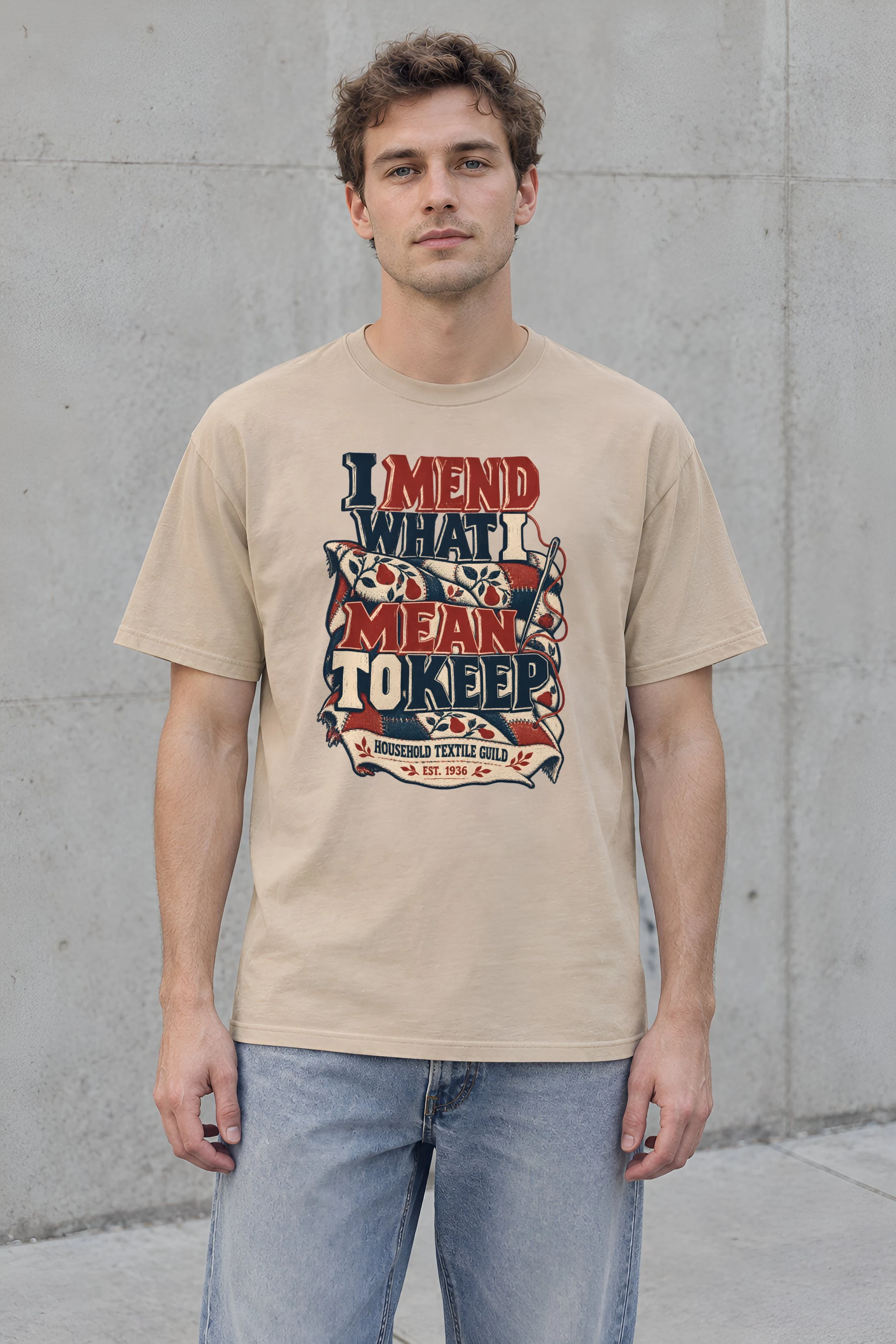 "I Mend What I Mean to Keep" Heavyweight Unisex Crewneck T-shirt