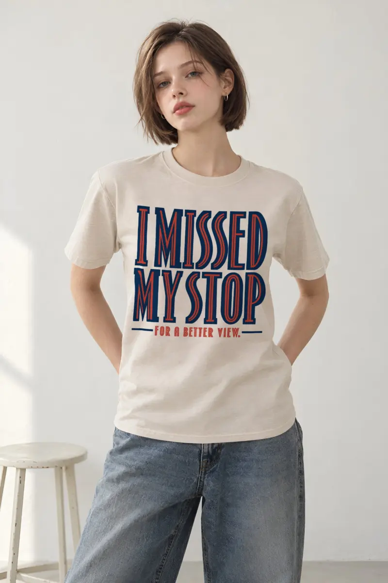 “I Missed My Stop” Heavyweight Unisex Crewneck T-shirt