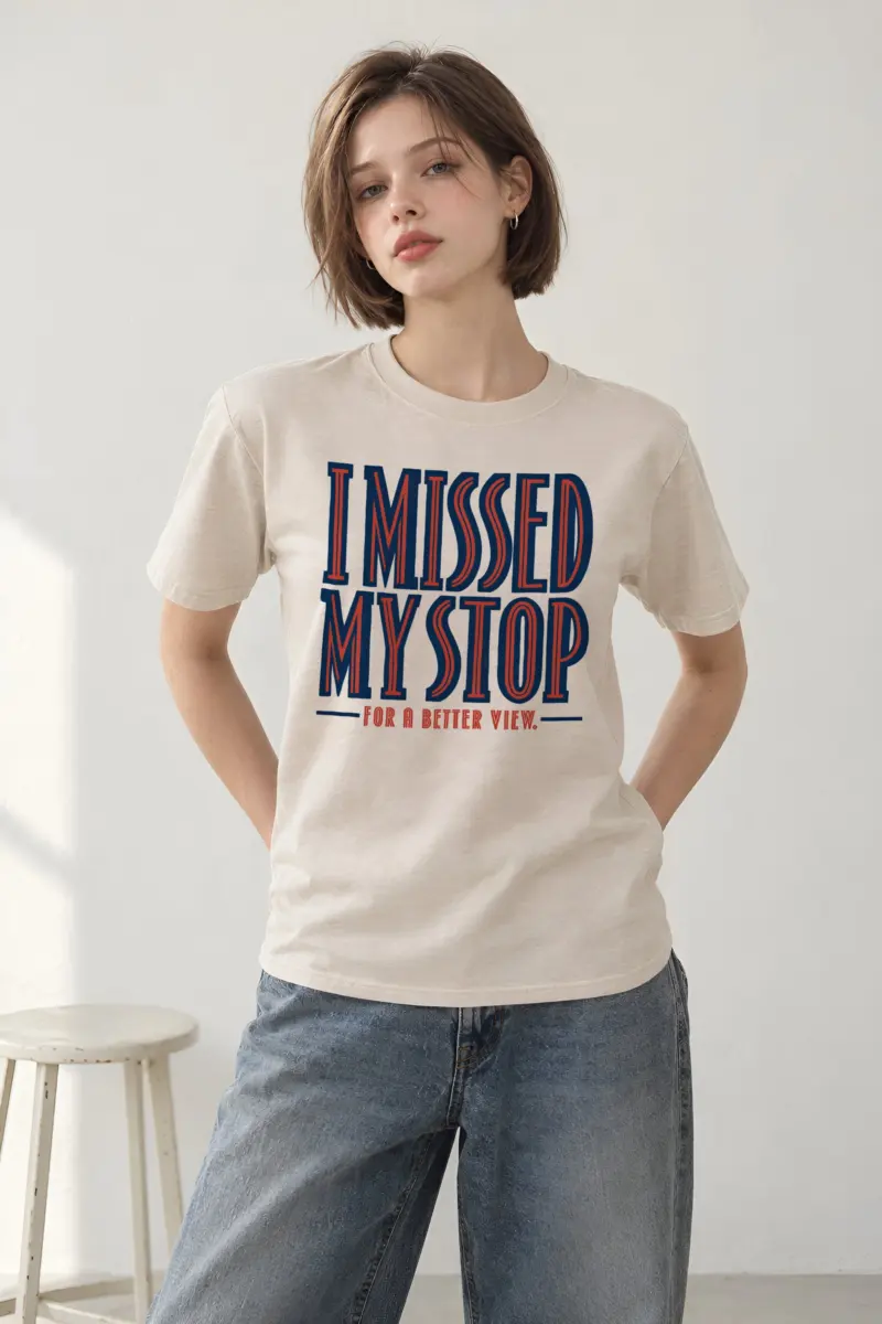 "I Missed My Stop" Heavyweight Unisex Crewneck T-shirt