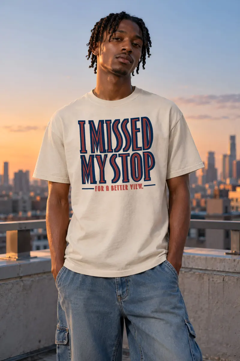 "I Missed My Stop" Heavyweight Unisex Crewneck T-shirt